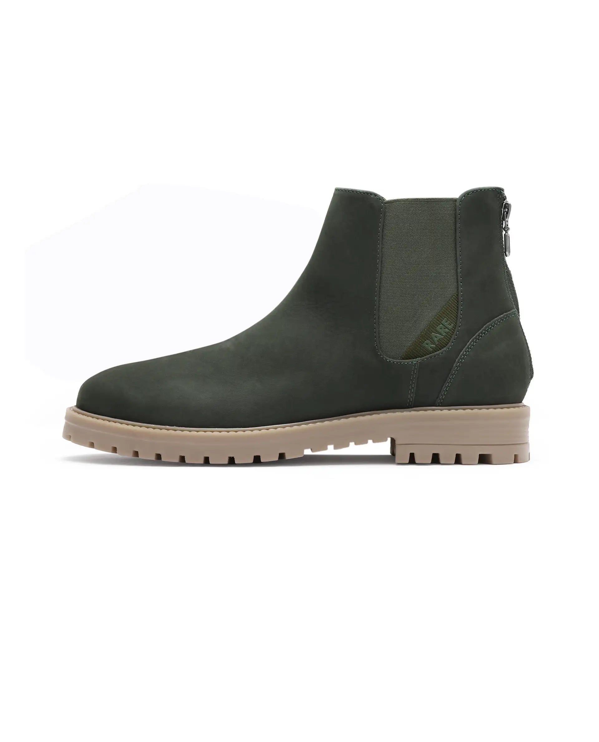 Rare Rabbit Men's Gum Pro Green Classic Chelsea Boot