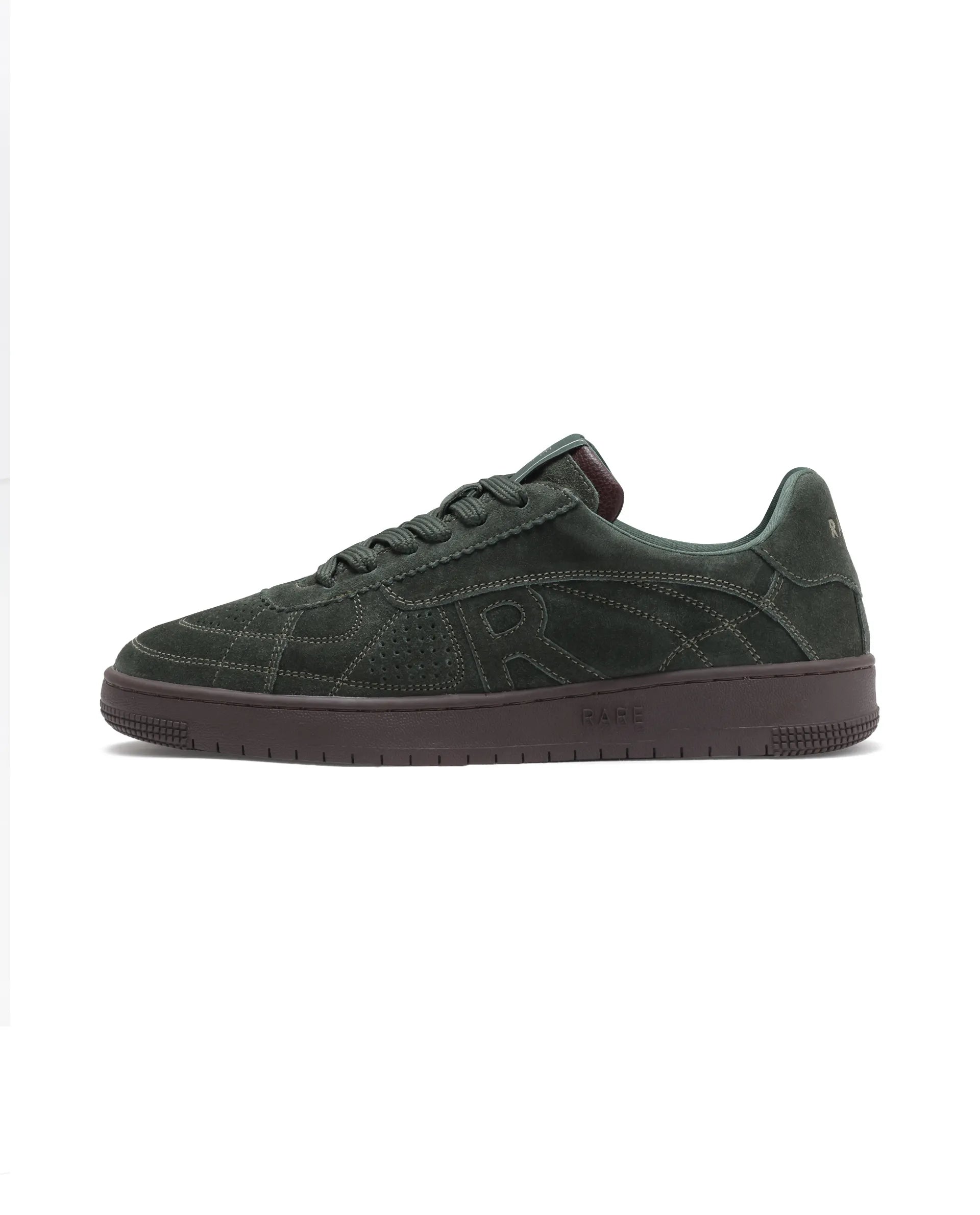 Rare Rabbit Men's Ragno Green Genuine Suede Leather Low-Top Lace Up Sneaker Shoes