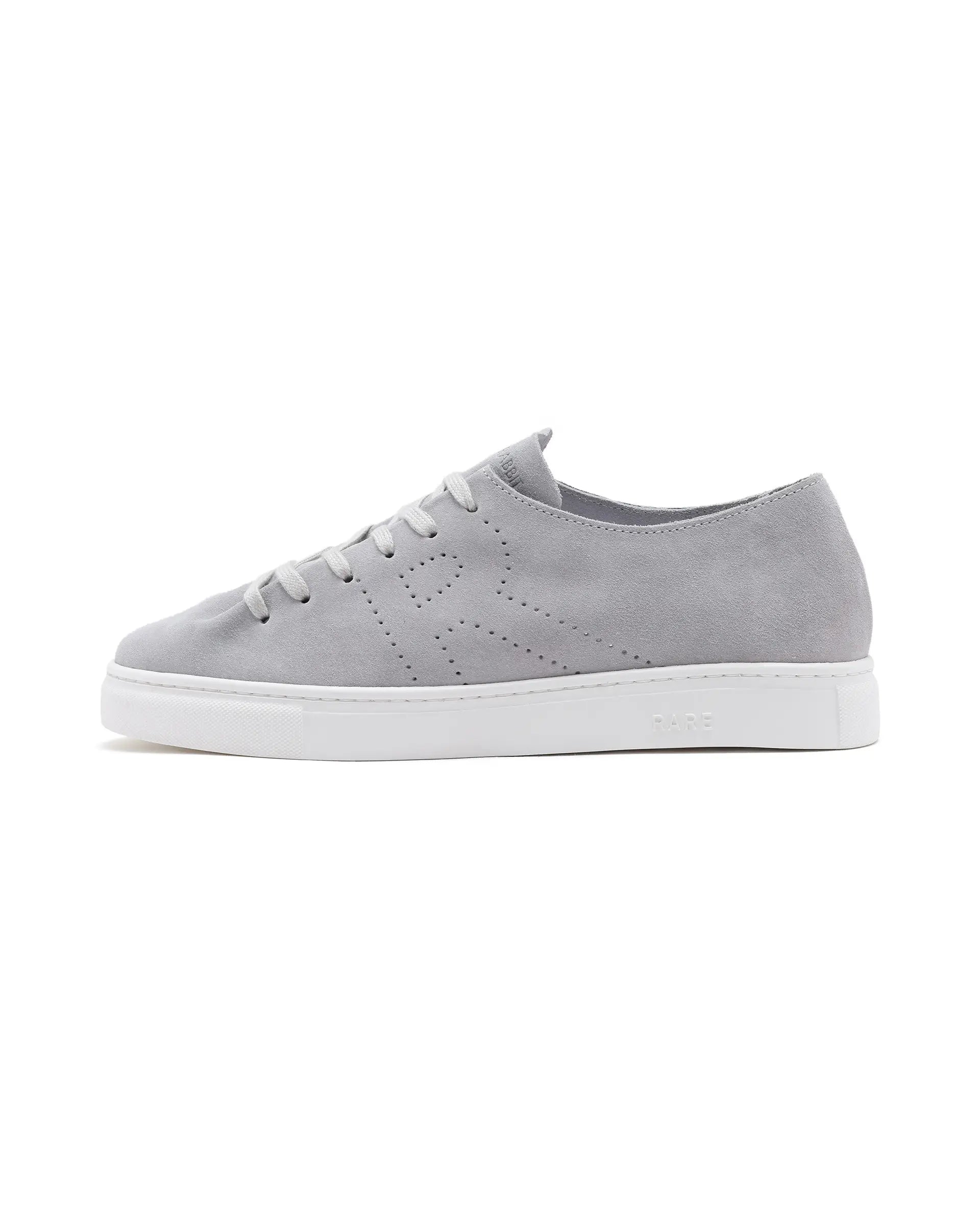 Rare Rabbit Men Skin Light Grey Suede Monotone Upper Low-Top Lace-Up Plain Shoes