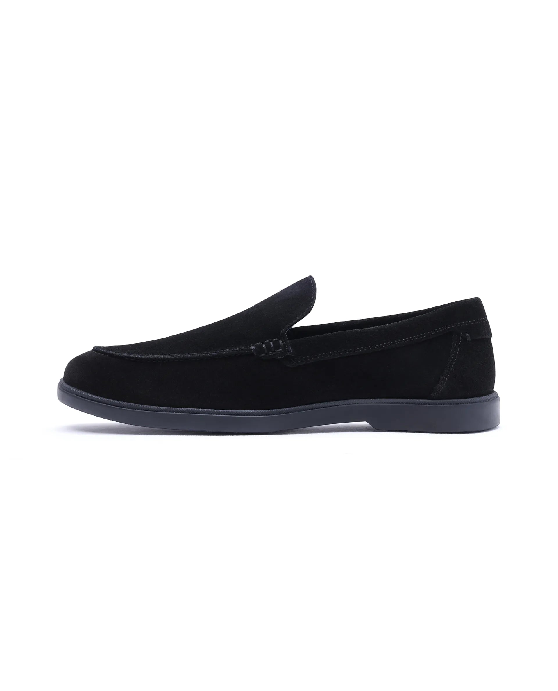 Rare Rabbit Men Velour Black Suede Leather Slip-On Closure Loafer