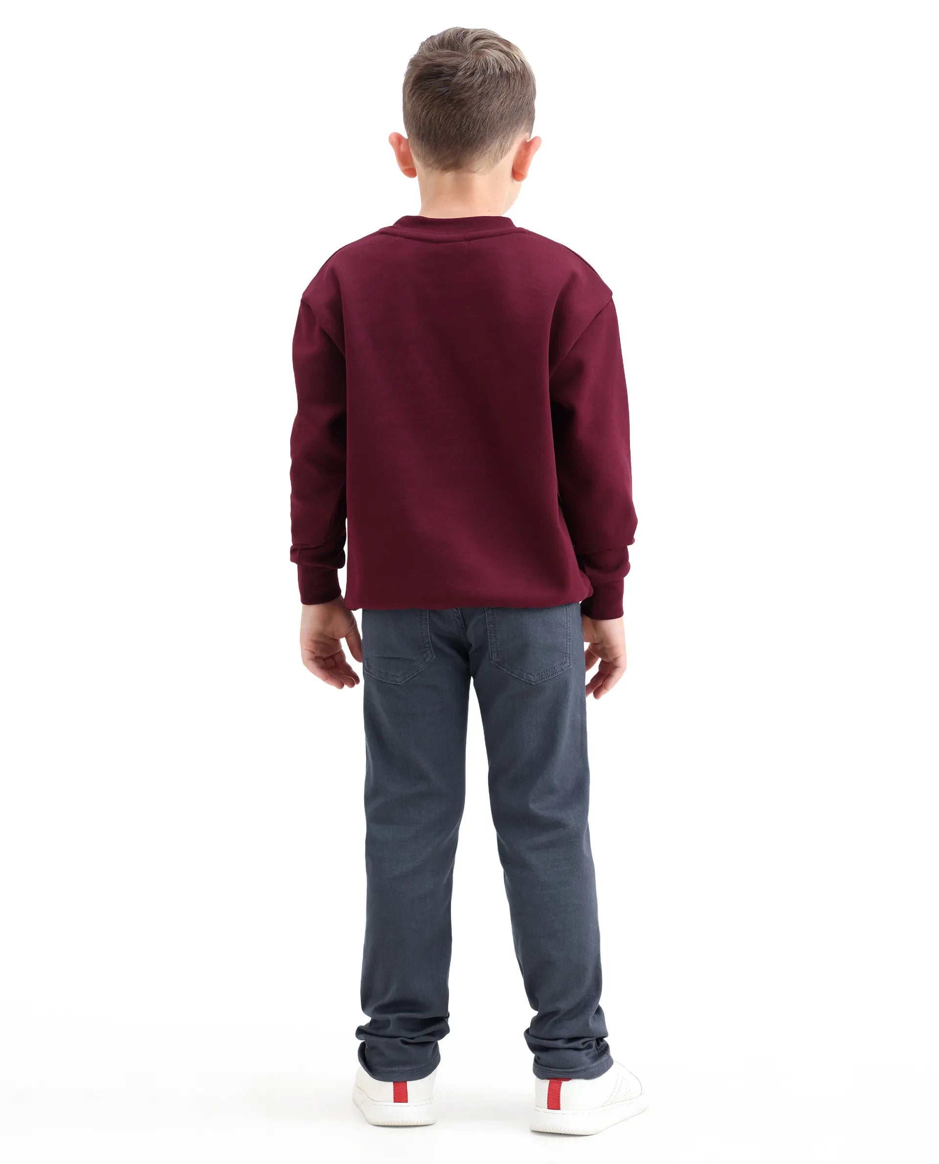 Rare Ones Kids Simon Grey Cotton Blend Fabric Button Closure Slim Fit Jeans