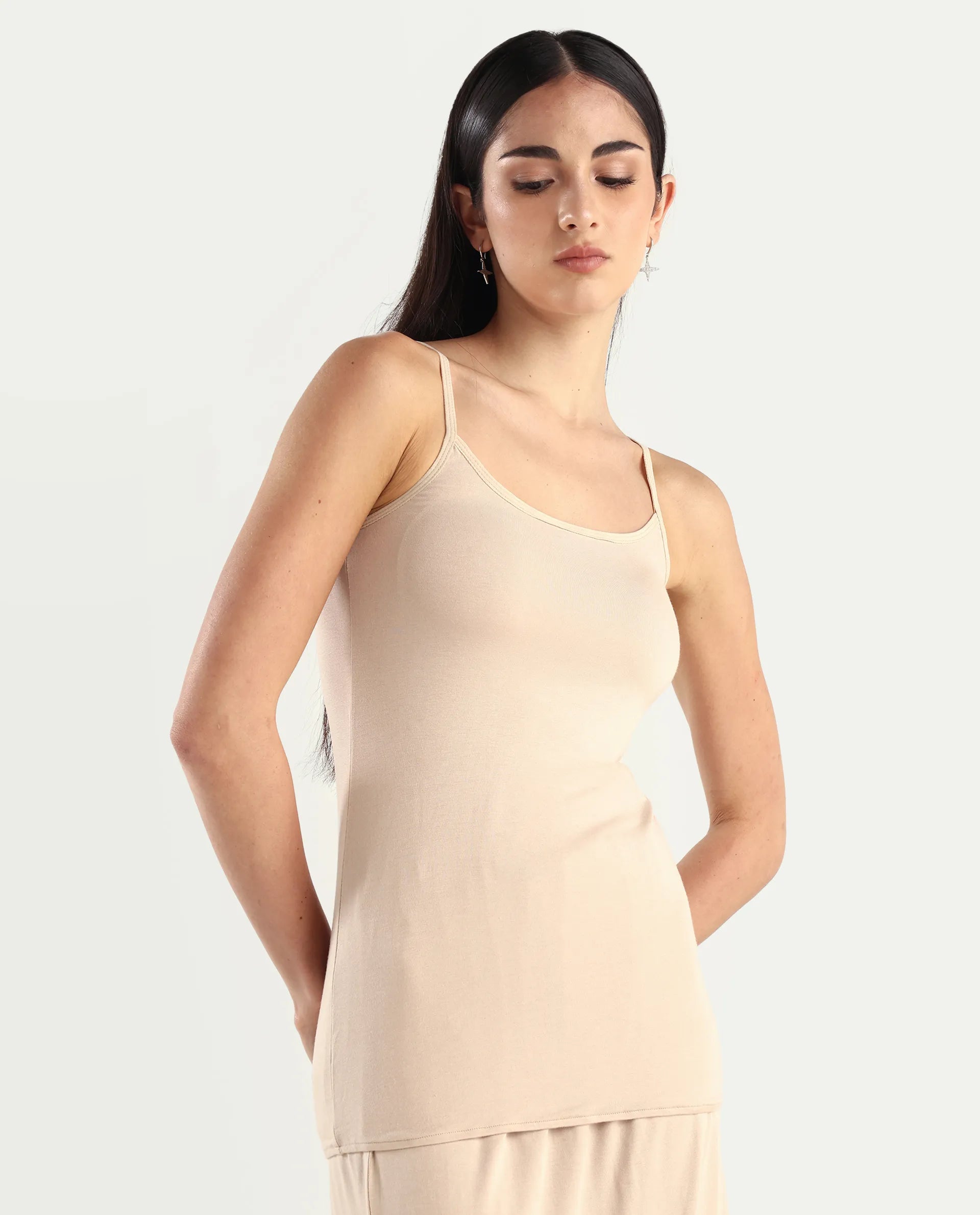 Rareism Women's Slipon Beige Shoulder Strap Plain Shoulder Strap Regular Fit Inner Wear