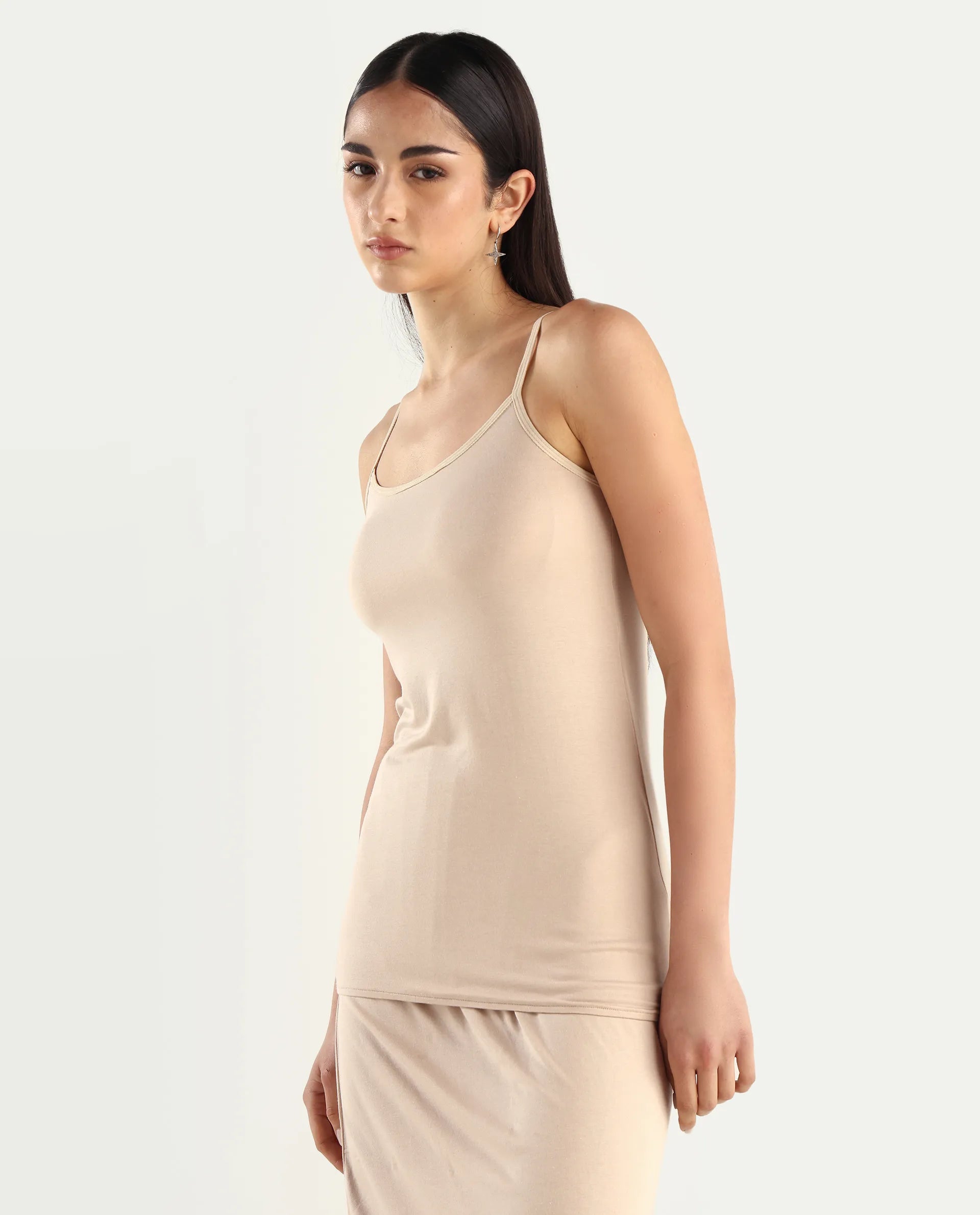 Rareism Women's Slipon Beige Shoulder Strap Plain Shoulder Strap Regular Fit Inner Wear