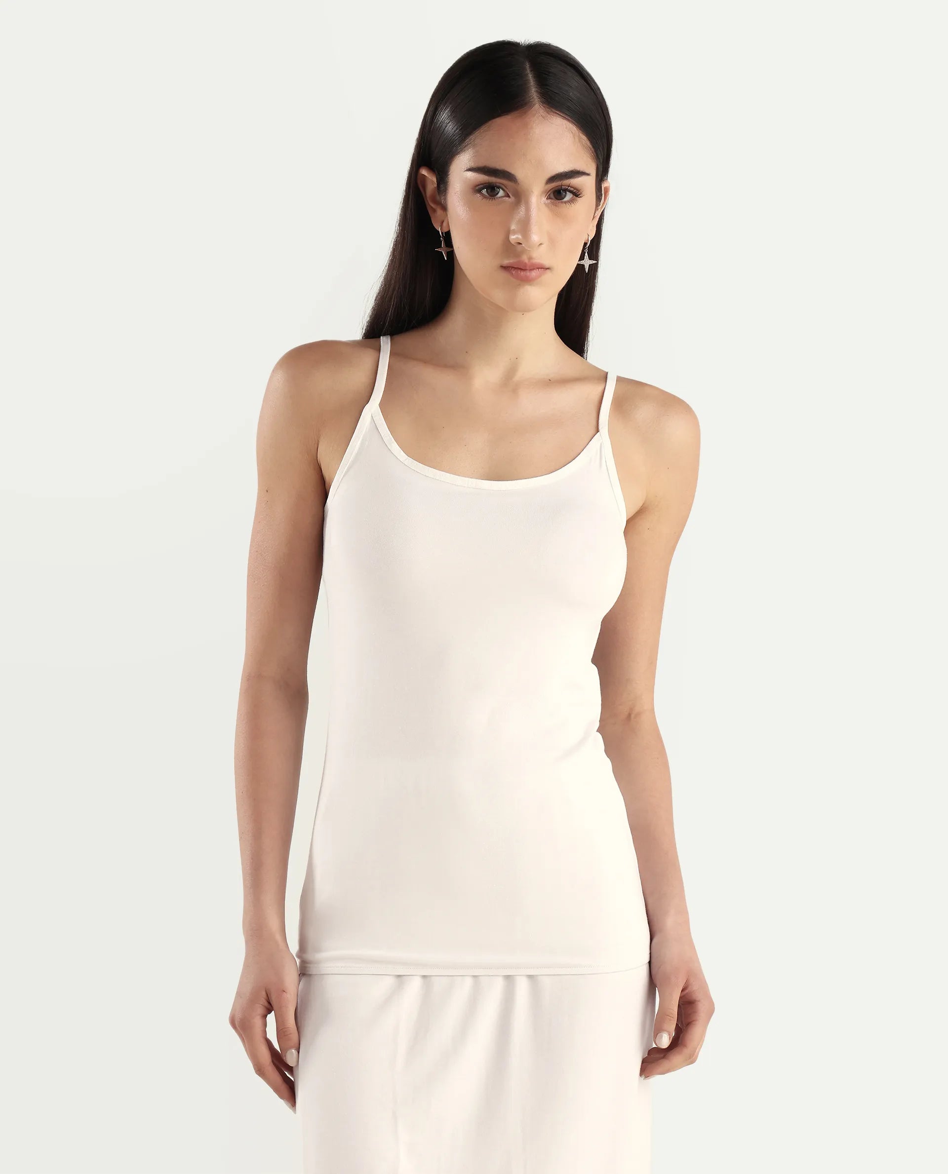 Rareism Women's Slipon White Shoulder Strap Plain Shoulder Strap Regular Fit Inner Wear