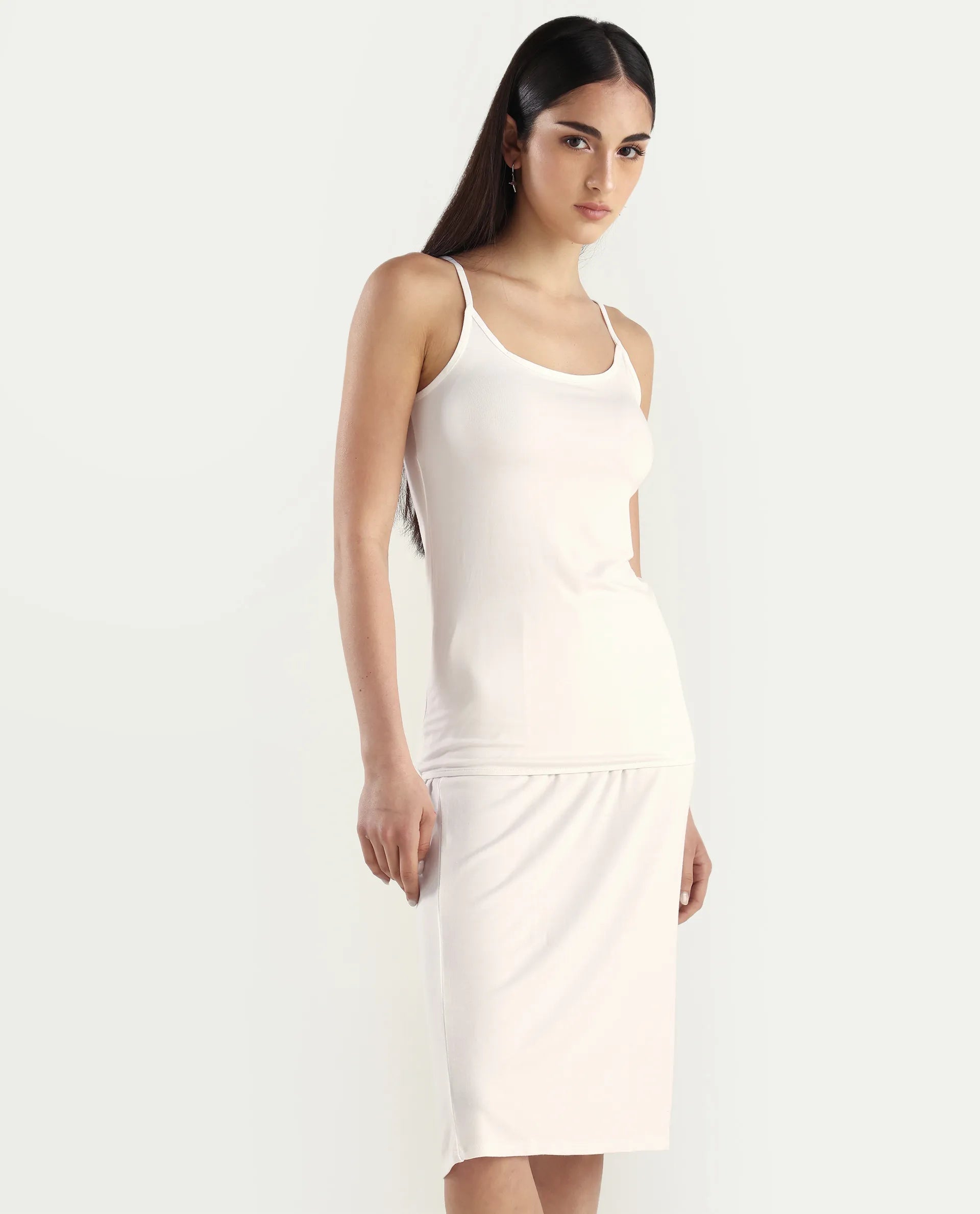 Rareism Women's Slipon White Shoulder Strap Plain Shoulder Strap Regular Fit Inner Wear