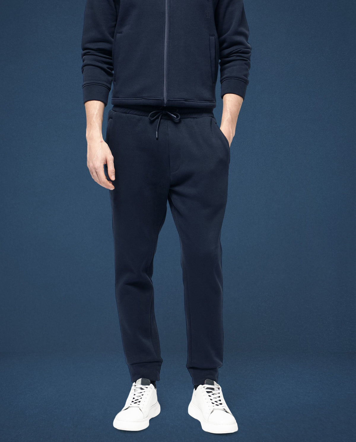 Rare Rabbit Mens Trant Navy Track Pant Mid Rise Solid