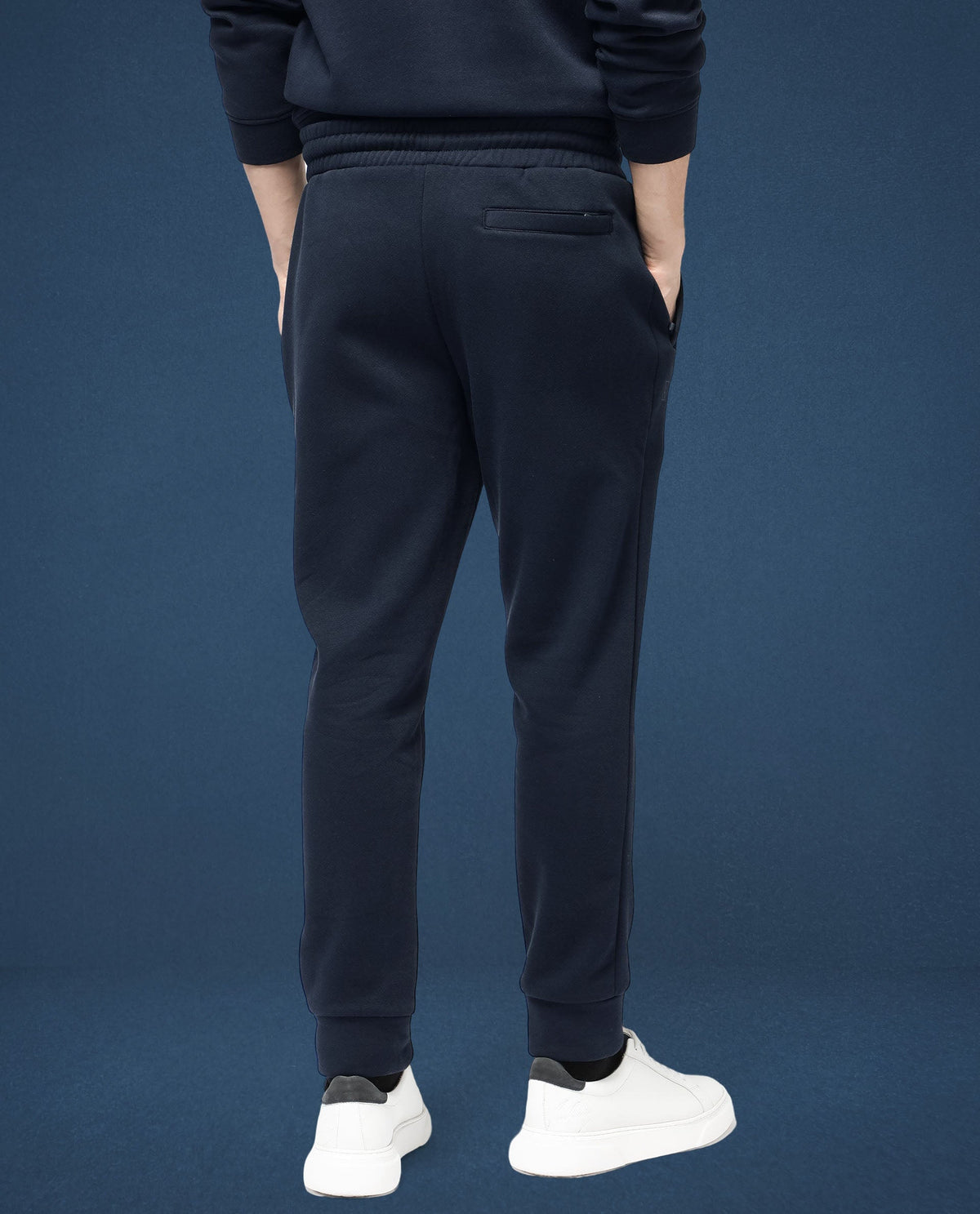 Rare Rabbit Mens Trant Navy Track Pant Mid Rise Solid