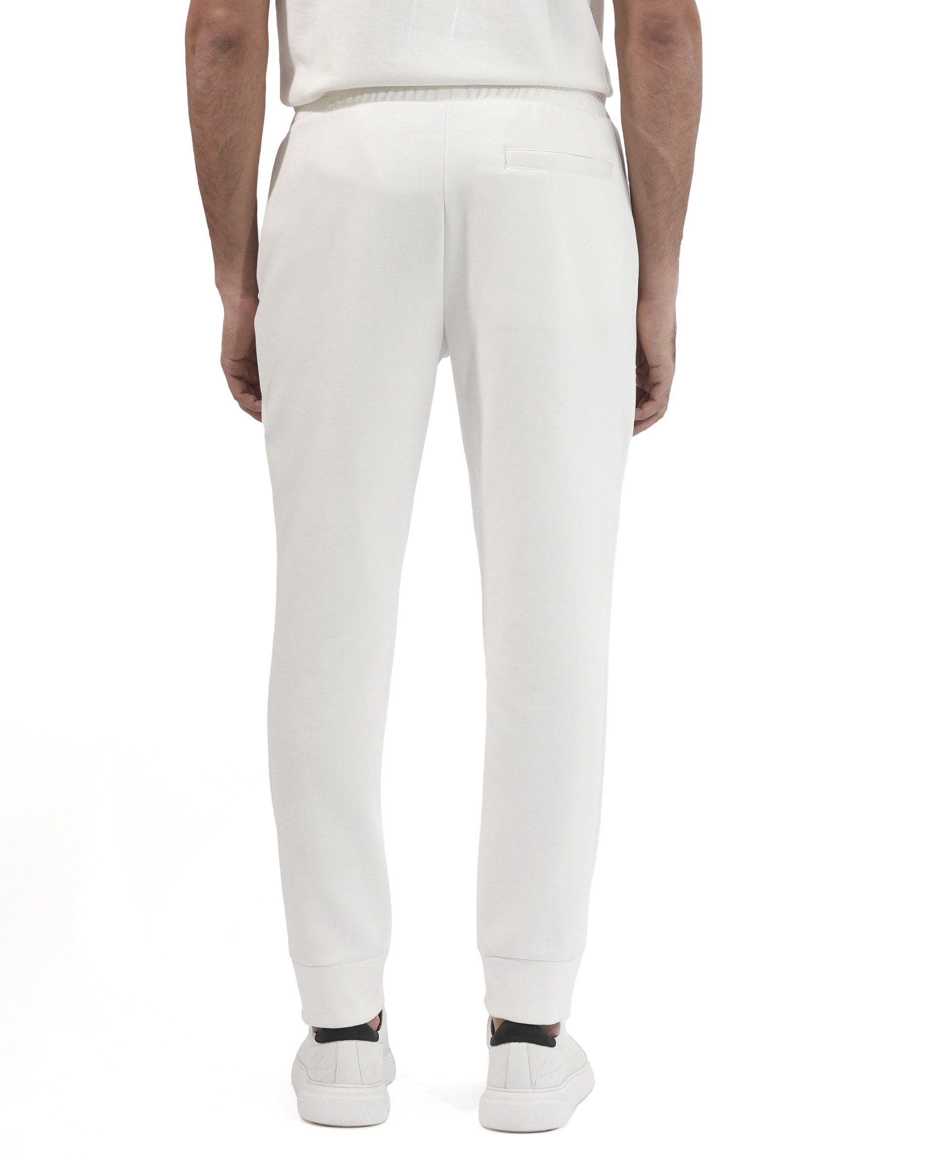 Rare Rabbit Mens Trant Off White Track Pant Mid Rise Solid