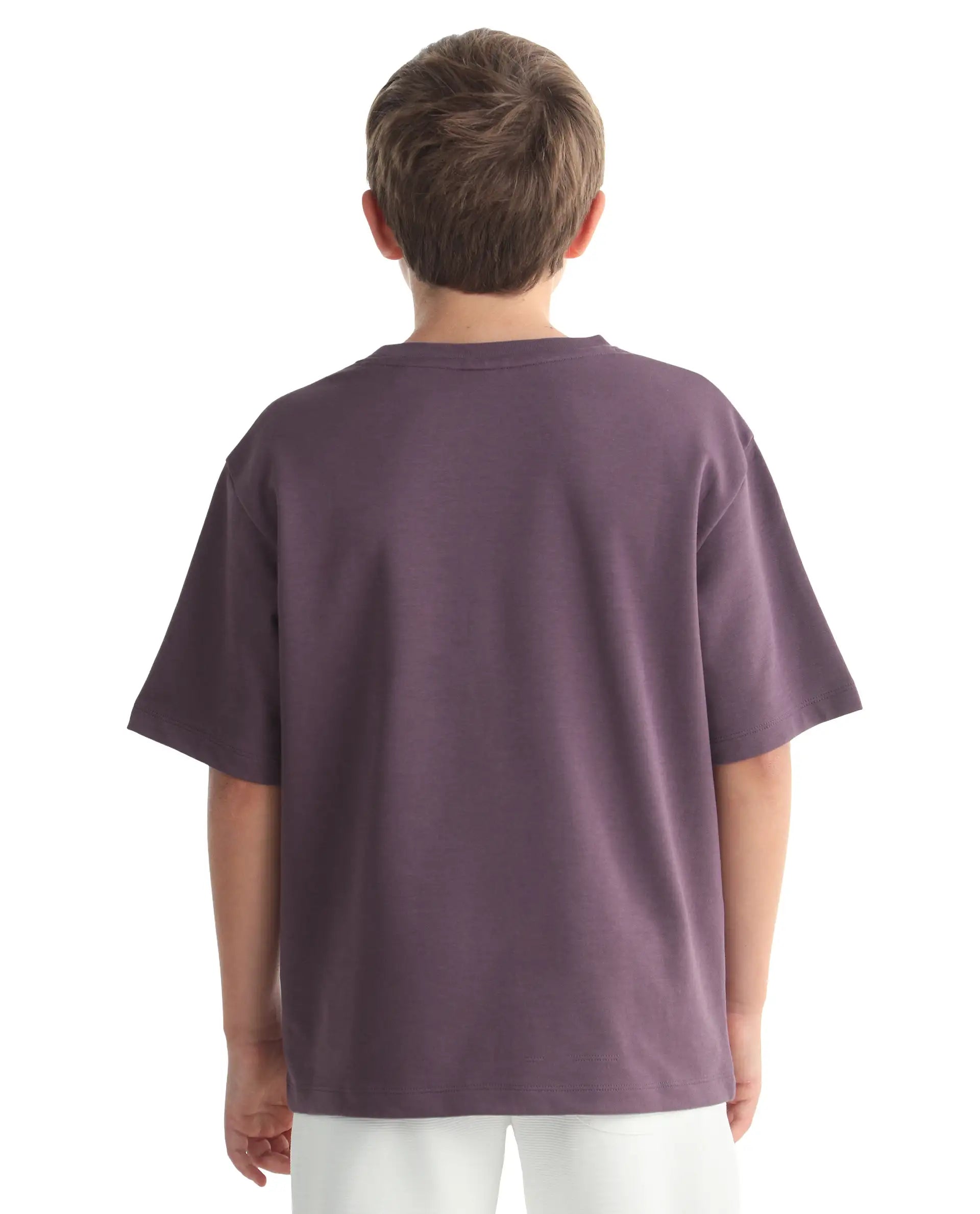 Rare Ones Kids Vint-K Dusky Pink Cotton Solid Slip-On Regular Fit T-Shirt