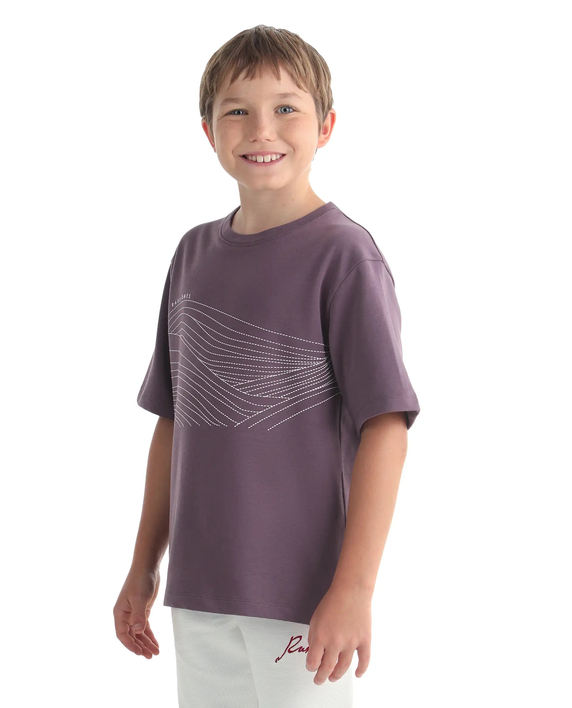 Rare Ones Kids Vint-K Dusky Pink Cotton Solid Slip-On Regular Fit T-Shirt
