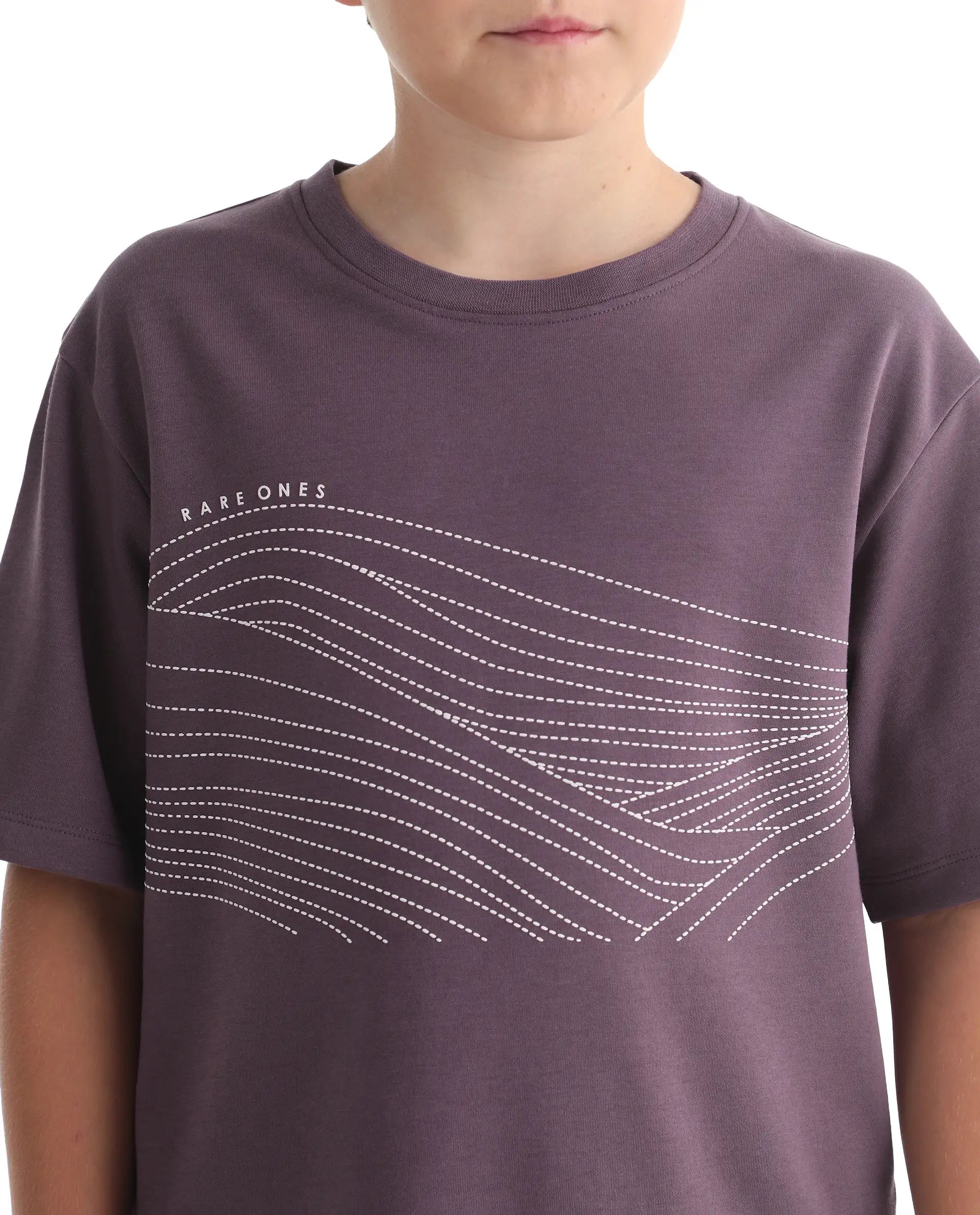 Rare Ones Kids Vint-K Dusky Pink Cotton Solid Slip-On Regular Fit T-Shirt
