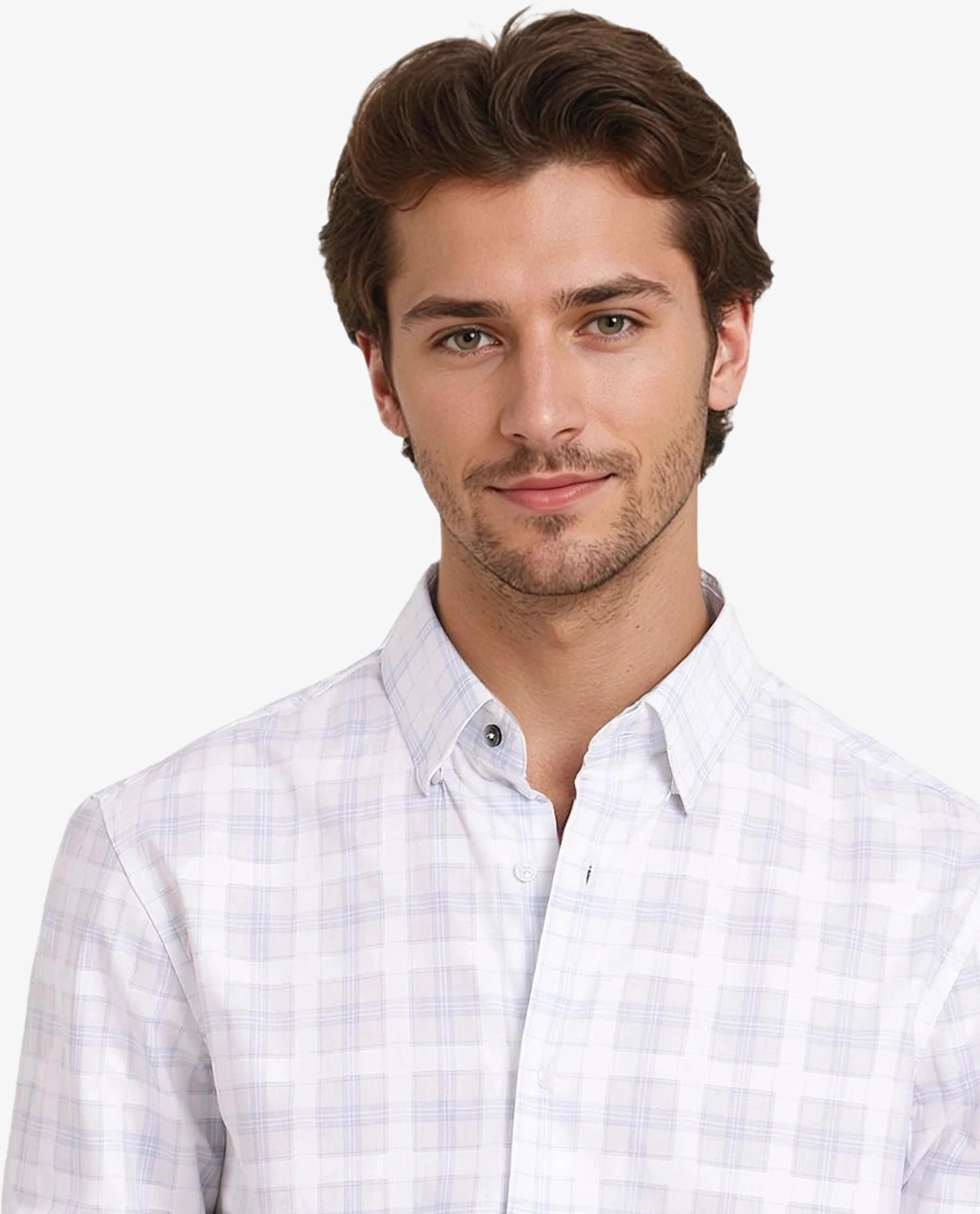 Rare Rabbit Men Vory White Cotton Fabric Full Sleeve Regular Collar Button Closure Regular Fit Checks Shirt