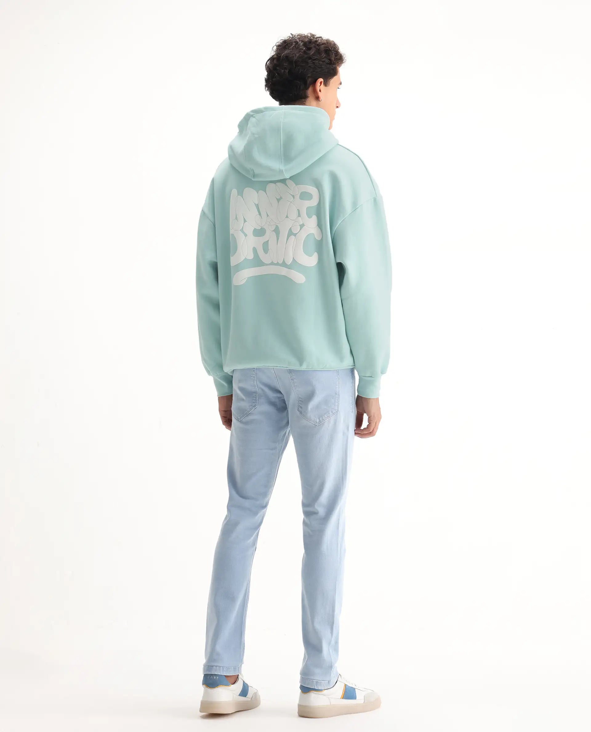 Rare Rabbit Men's Will Light Blue Cotton Plain Hawk Slim Fit Jeans