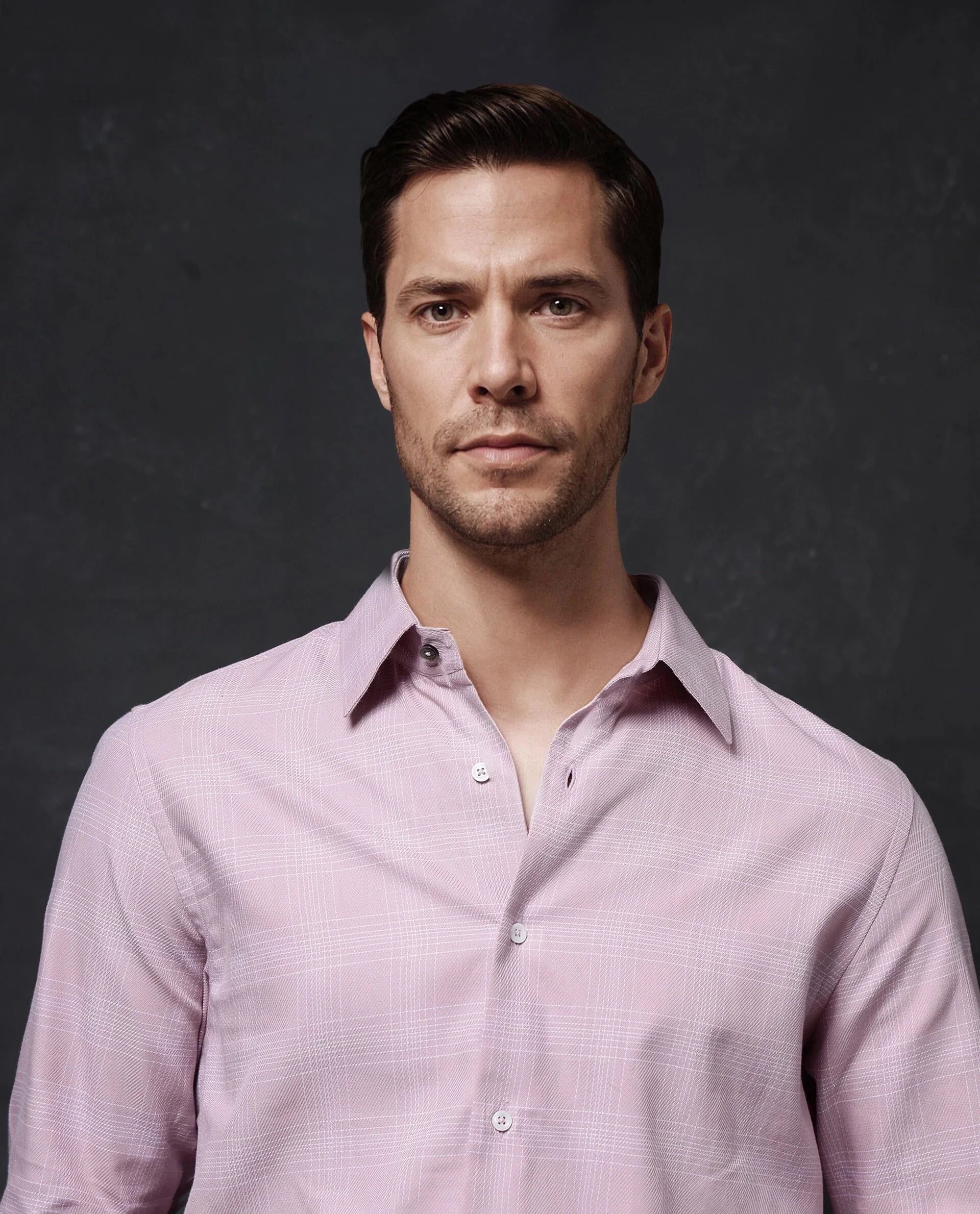 Rare Rabbit Men Zana Pink Cotton Fabric Full Sleeve Regular Fit Cavalry Twill Checks Shirt