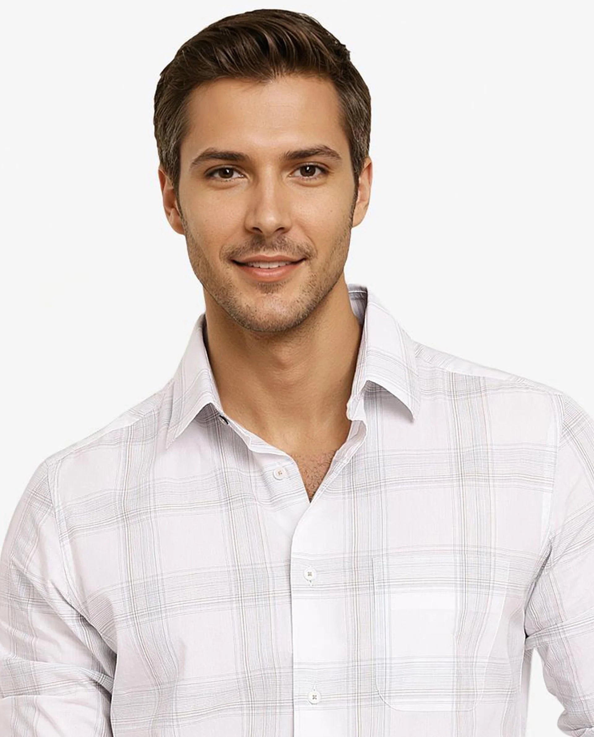 Rare Rabbit Men Zinga White Cotton Fabric Full Sleeve Regular Fit Checks Shirt