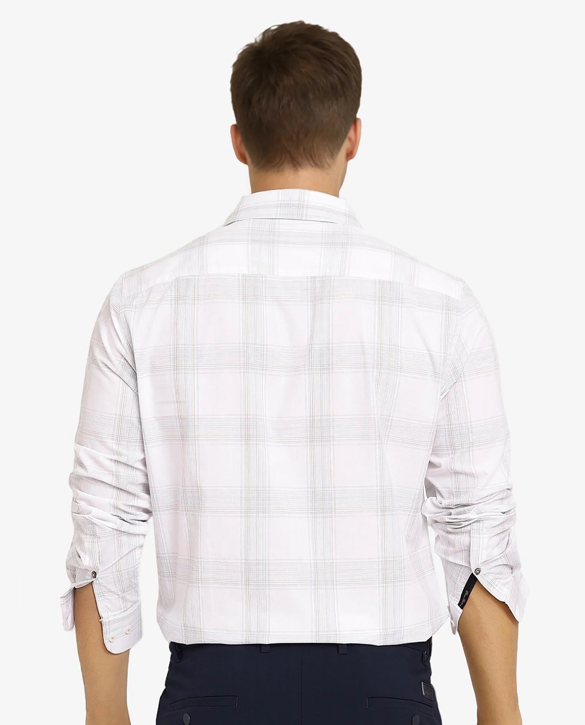 Rare Rabbit Men Zinga White Cotton Fabric Full Sleeve Regular Fit Checks Shirt