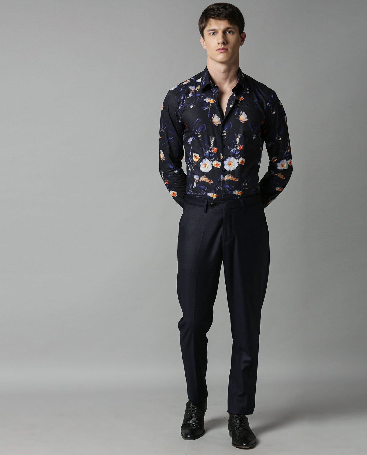 RARE RABBIT MEN'S RADIANT NAVY BLAZER FULL SLEEVES SOLID SLIM FIT