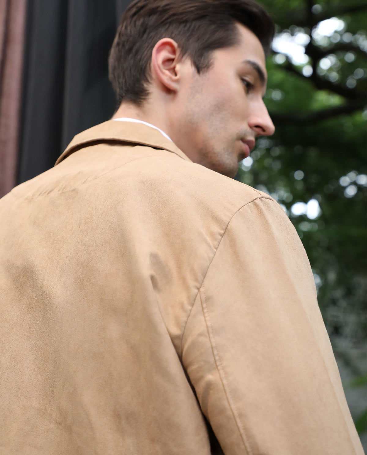 RARE RABBIT MEN'S BURNING KHAKI JACKET POLYESTER FABRIC FULL SLEEVES SOLID SLIM FIT