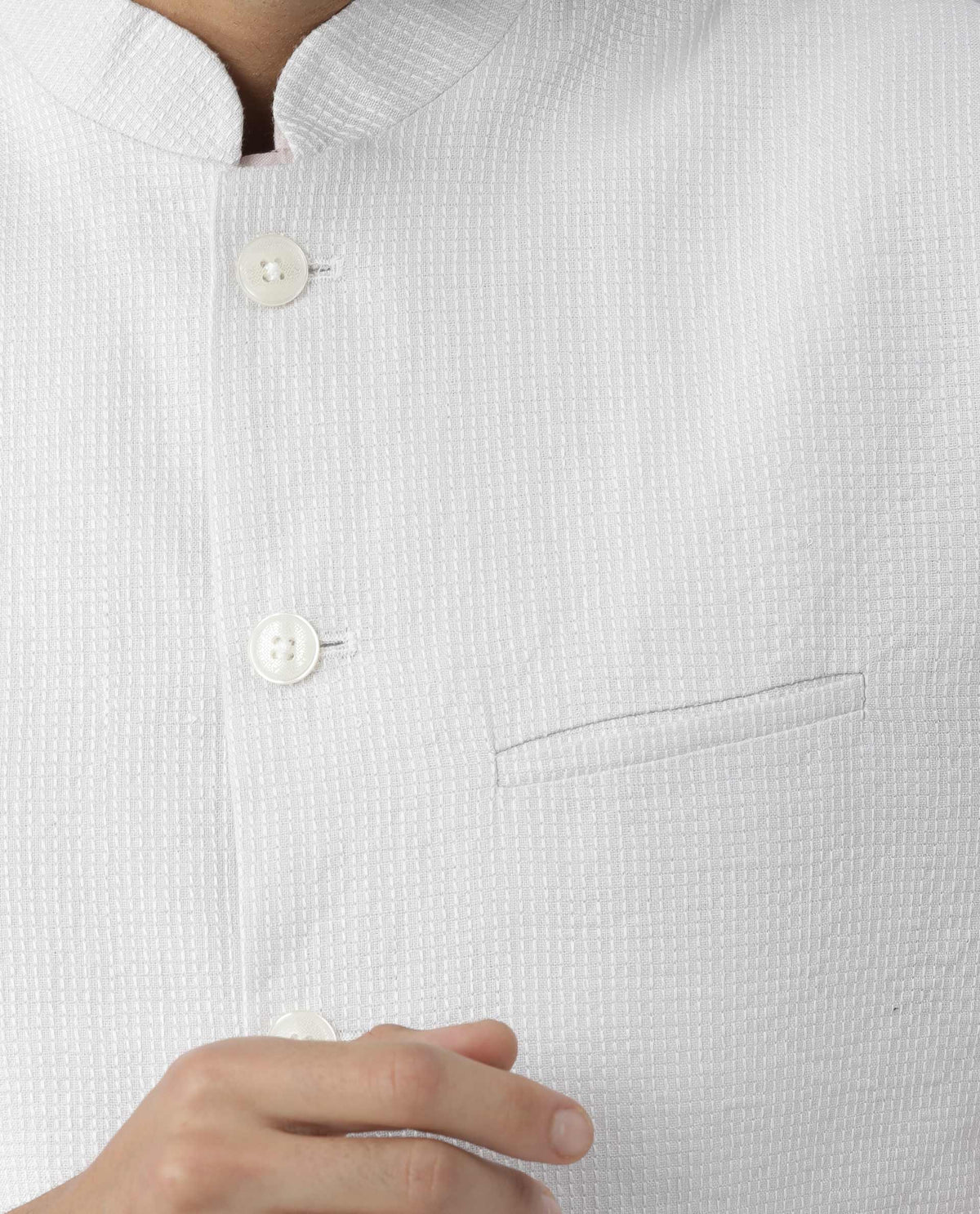 Rare Rabbit Caps Primary Grey Bandhgala Linen Fabric Sleeveless Broad Collar Slim Fit