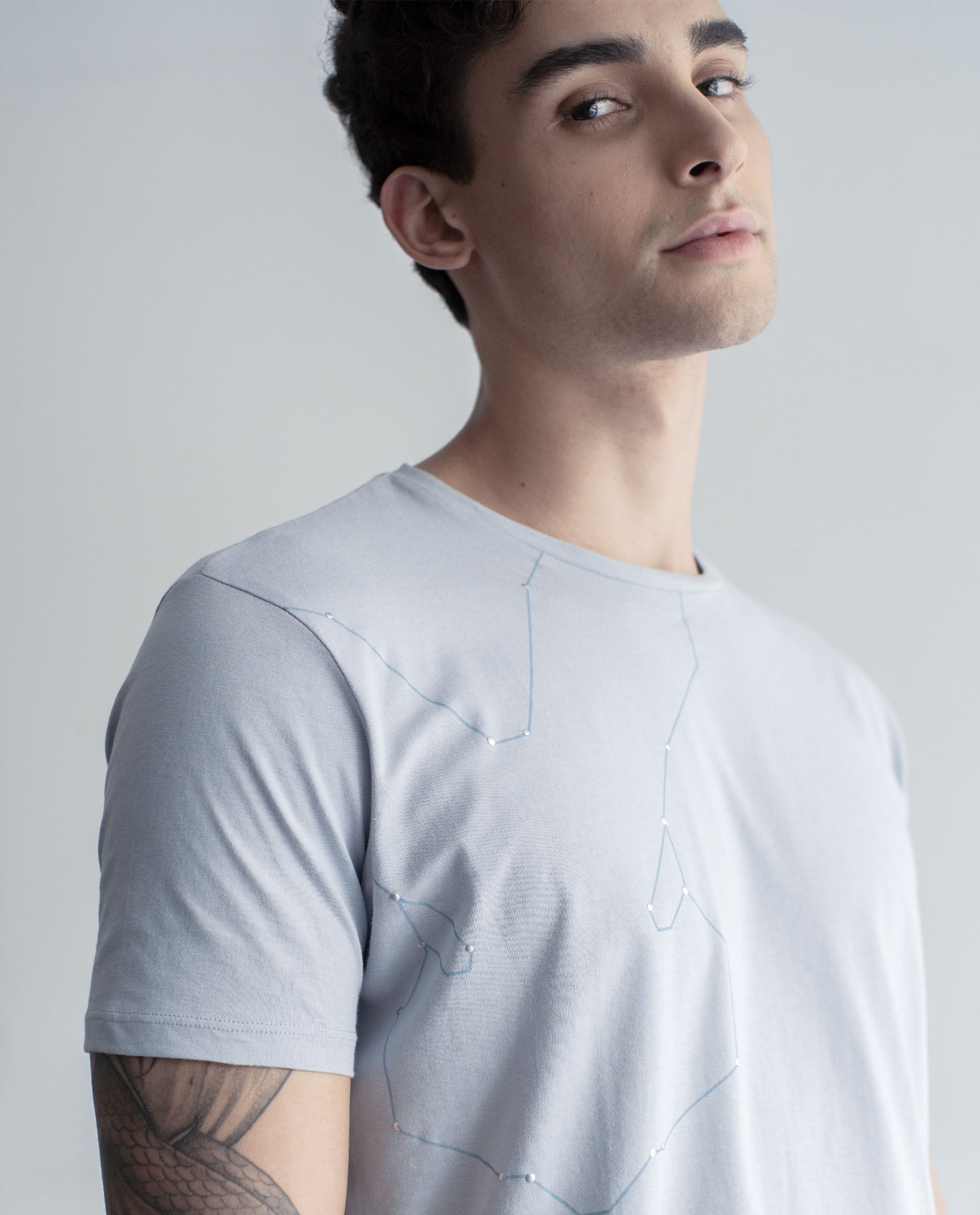 Rare Rabbit Men's Graphs Blue Crew Neck Slim Fit Graphic Printed T-Shirt