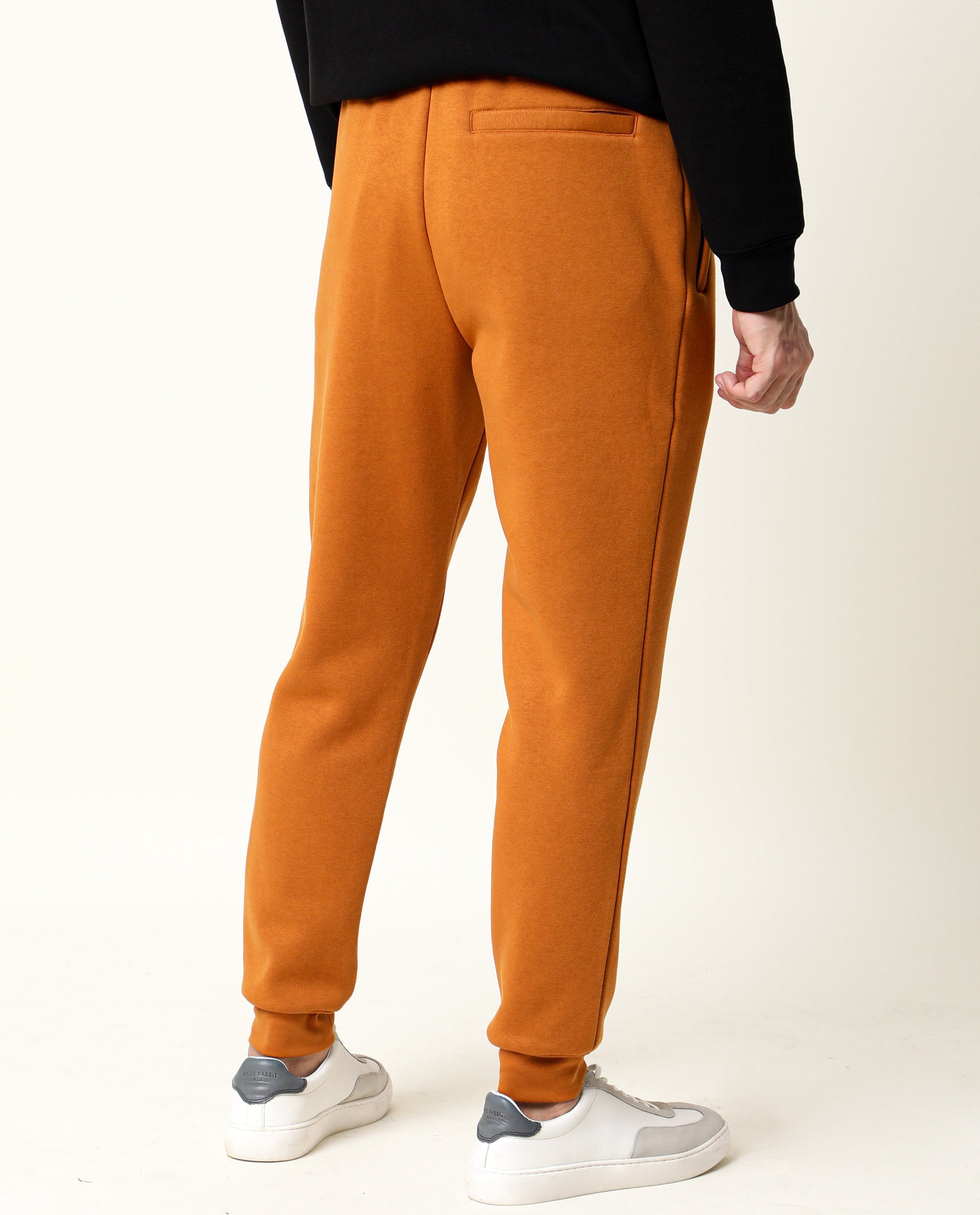 Rare Rabbit Men'S Chase Rust Track Pant Cotton Polyester Fabric Drawstring Slim Fit