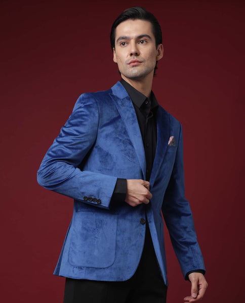Rare Rabbit Dark Blue Velvet Blazer Mens Rare Rabbit Navy Tailored