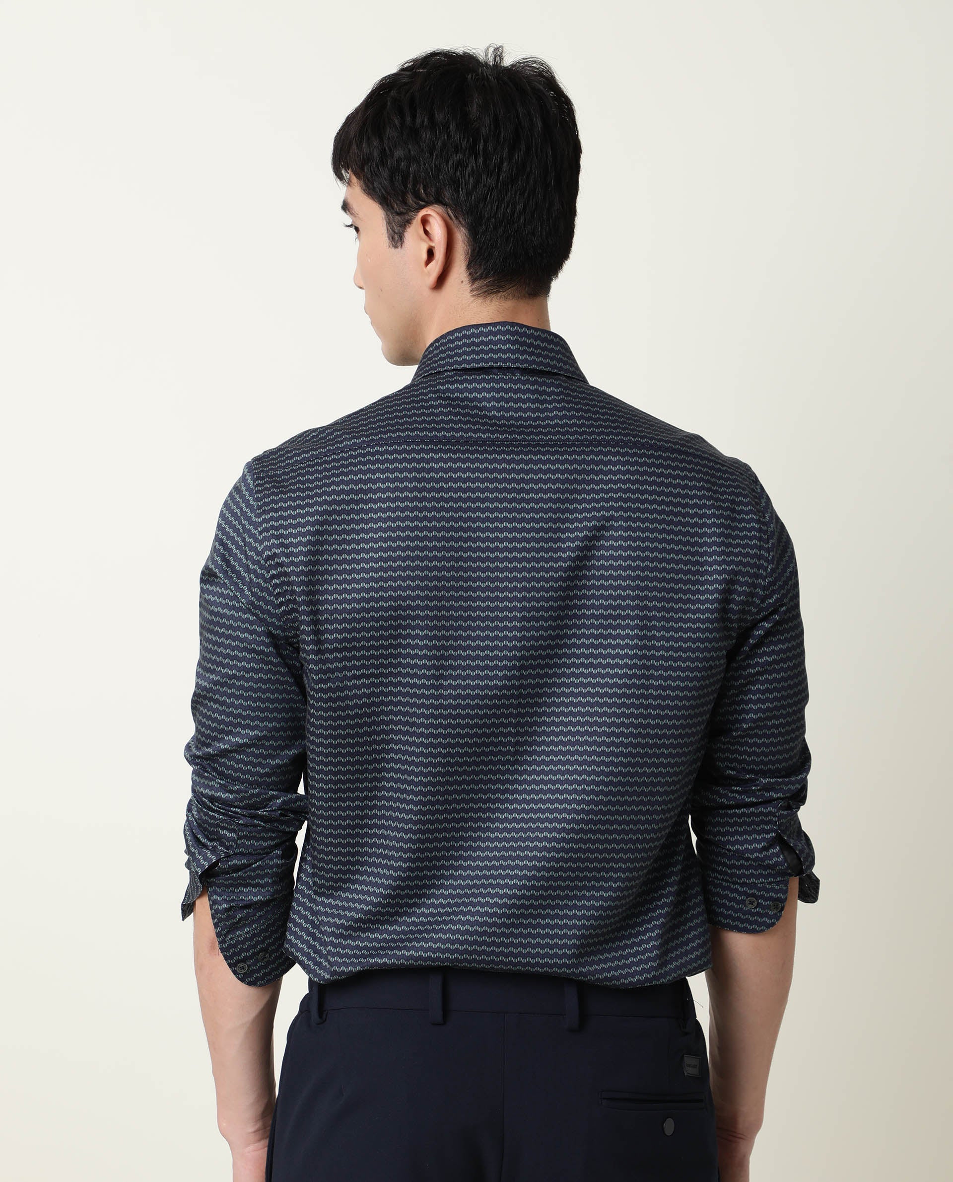 Rare Rabbit Mens Millyy Green Cotton Fabric Full Sleeves Regular Fit Shirt