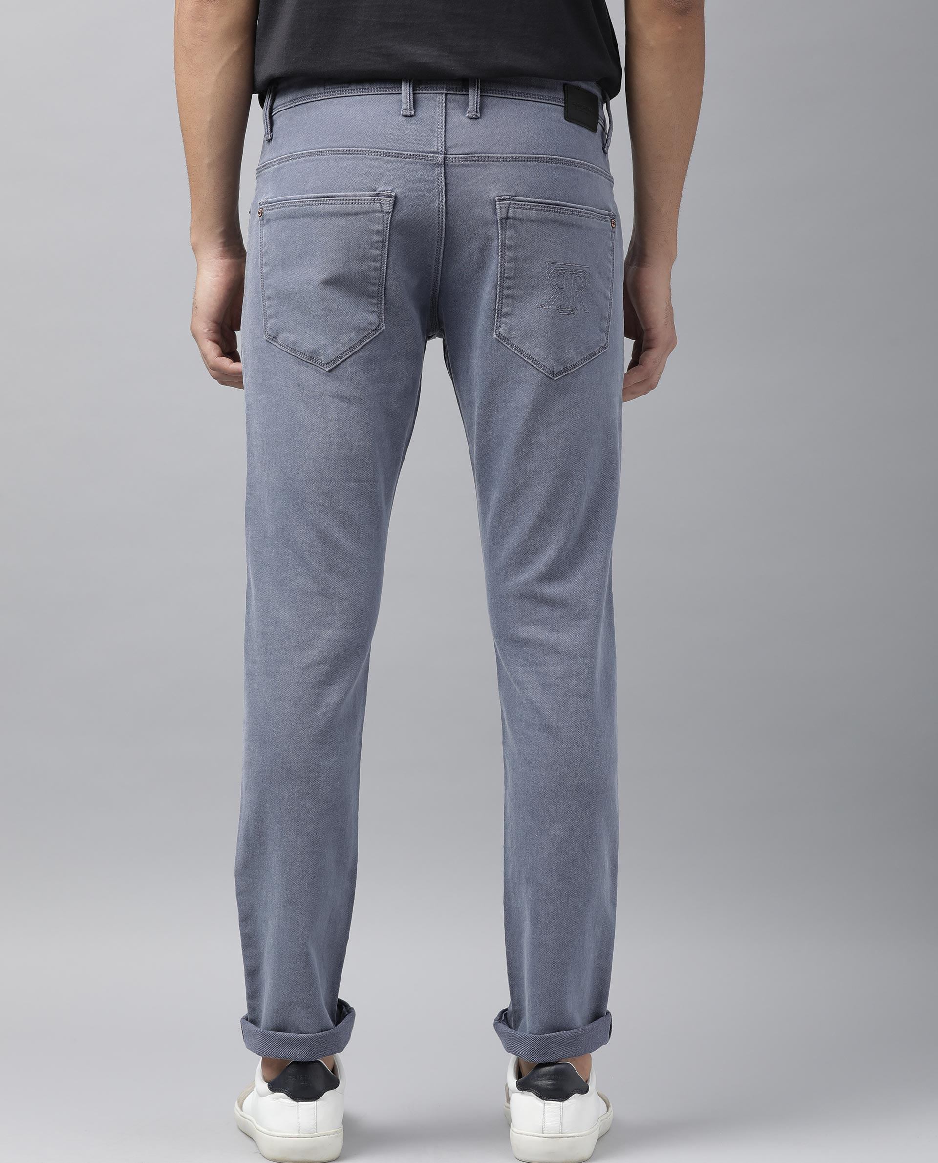 Rare Rabbit Men's Luna Pastel Purple Garment Dyed Mid-Rise Jeans