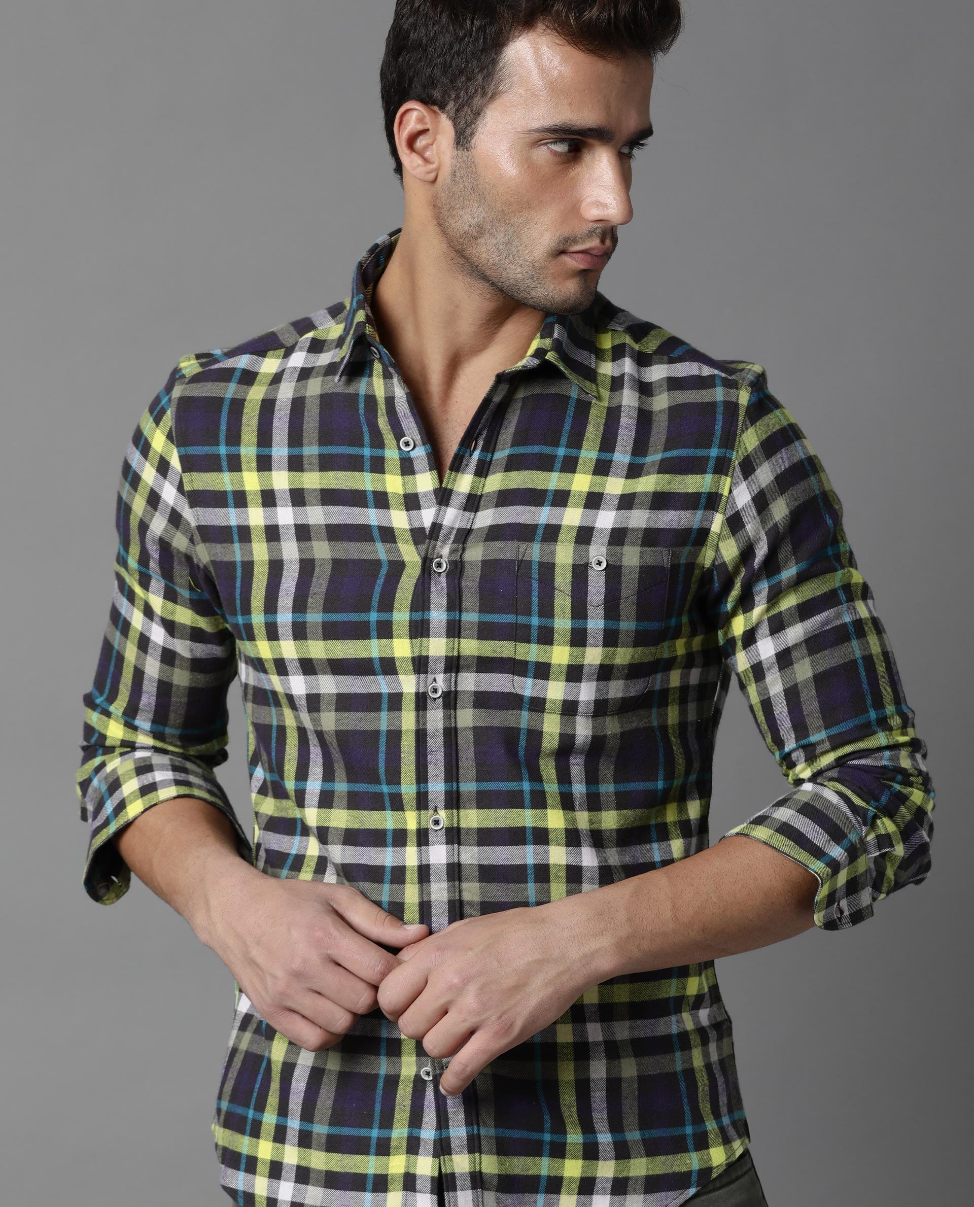 RARE RABBIT LIMA PRIMARY NAVY SHIRT COTTON FABRIC FULL SLEEVE SPREAD COLLAR SLIM FIT