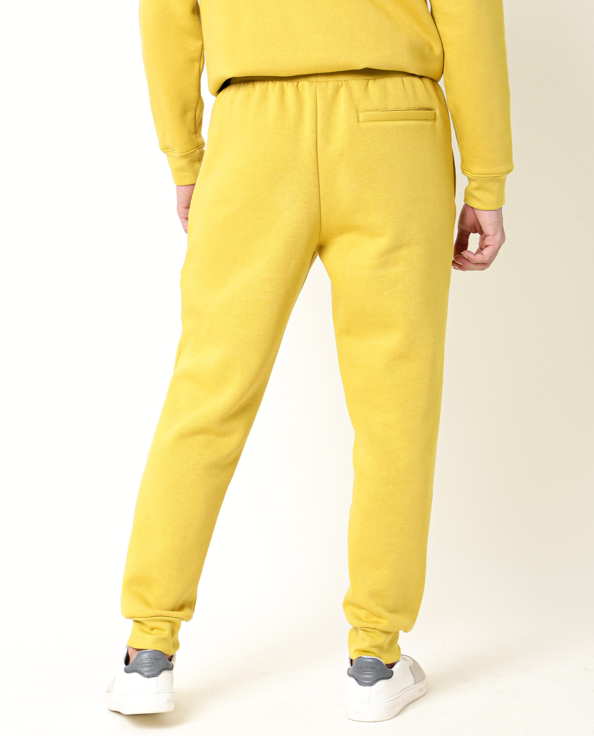 Rare Rabbit Men's Chase Mustard Cotton Polyester Fabric Slim Fit Mid Rise Track Pant