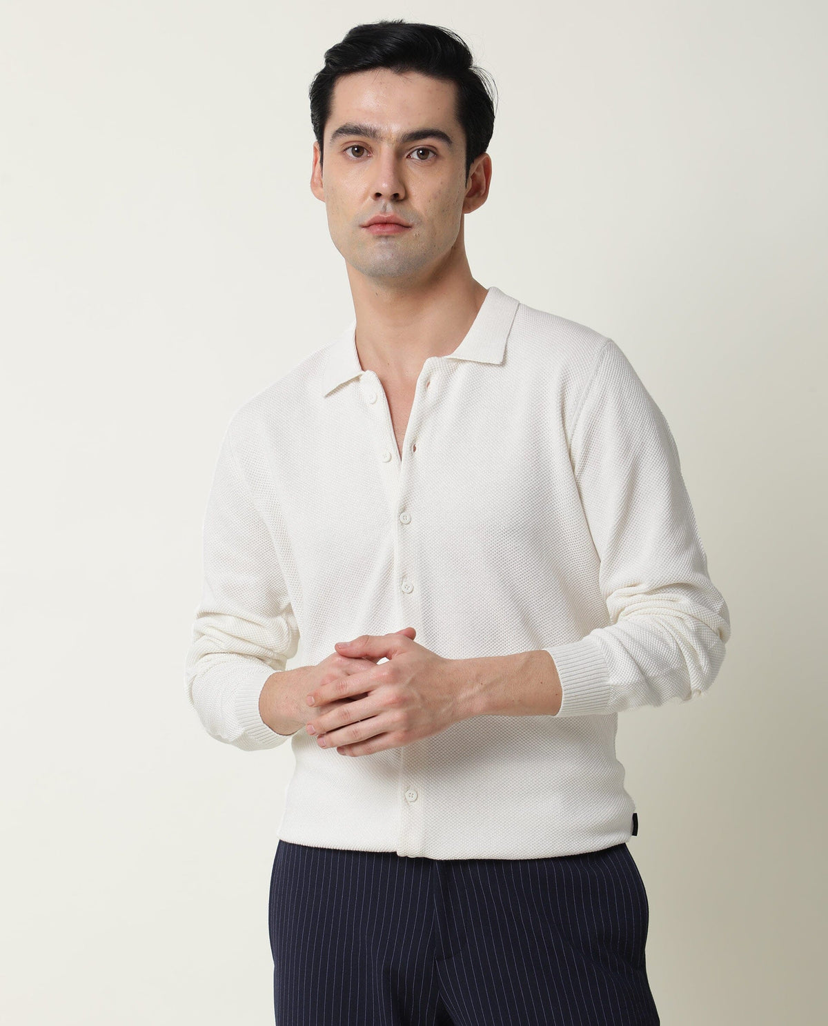 RARE RABBIT ALIAS PRIMARY WHITE SHIRT COTTON FABRIC FULL SLEEVE SPREAD COLLAR SLIM FIT