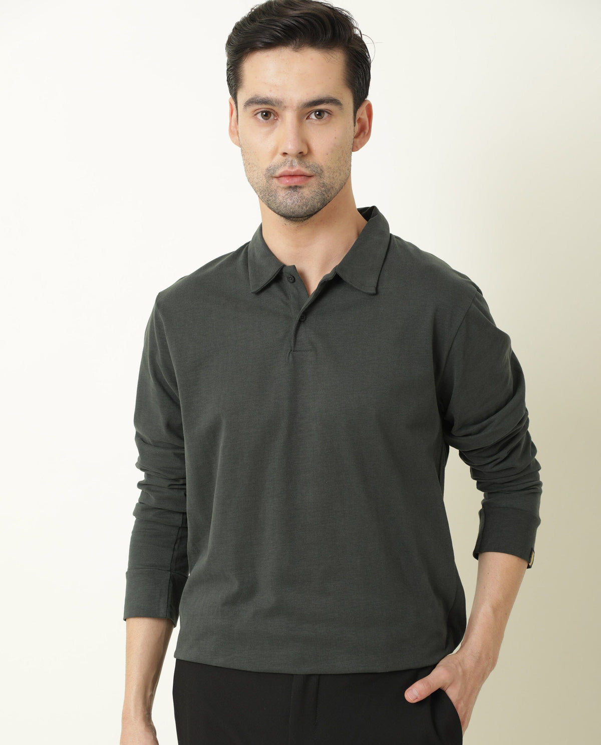 RARE RABBIT FEEL PRIMARY GREEN POLO COTTON FABRIC SHORT SLEEVE HOODED SLIM FIT
