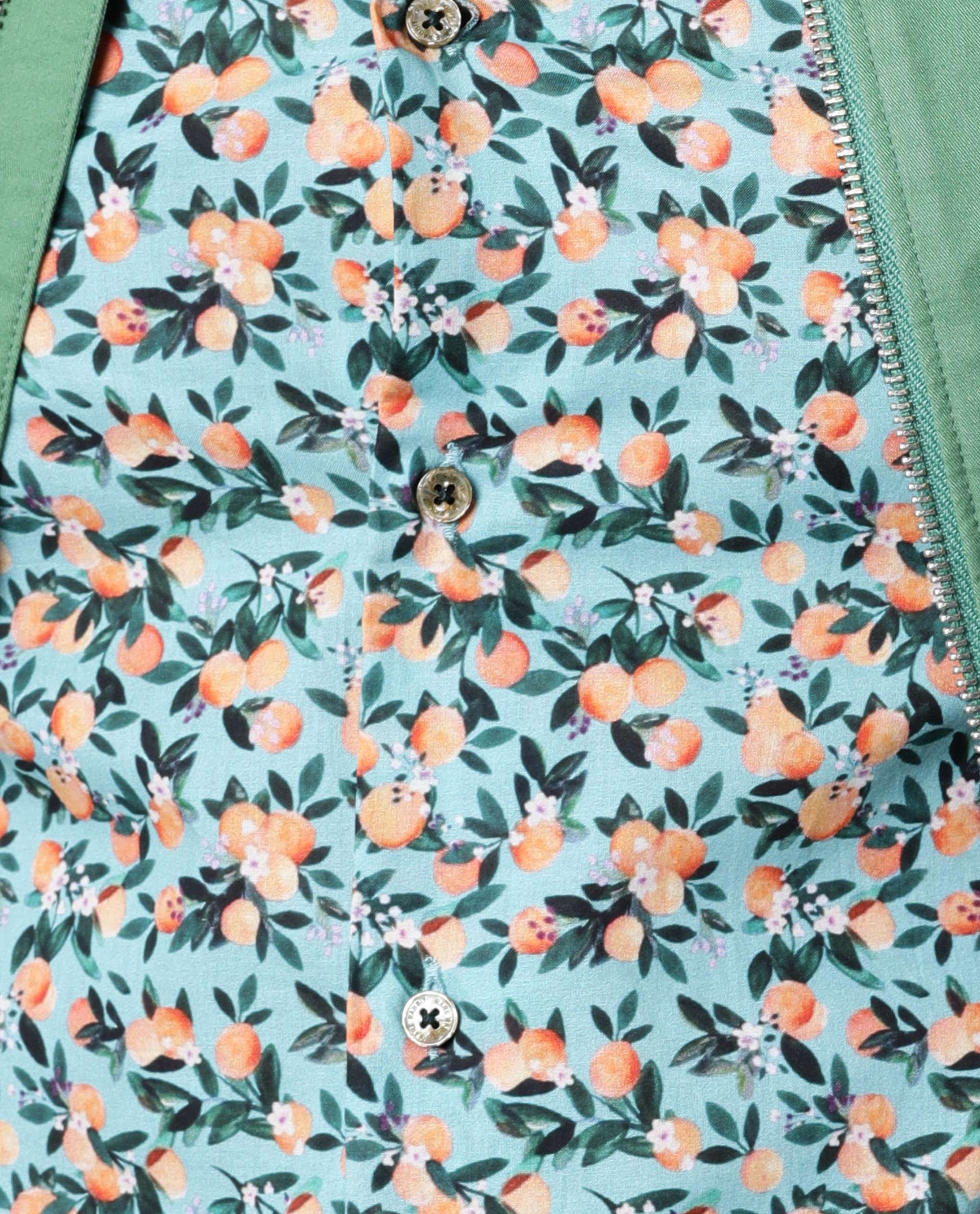 RARE RABBIT MEN'S JACK GREEN SHIRT COTTON FABRIC FULL SLEEVES PRINT SLIM FIT