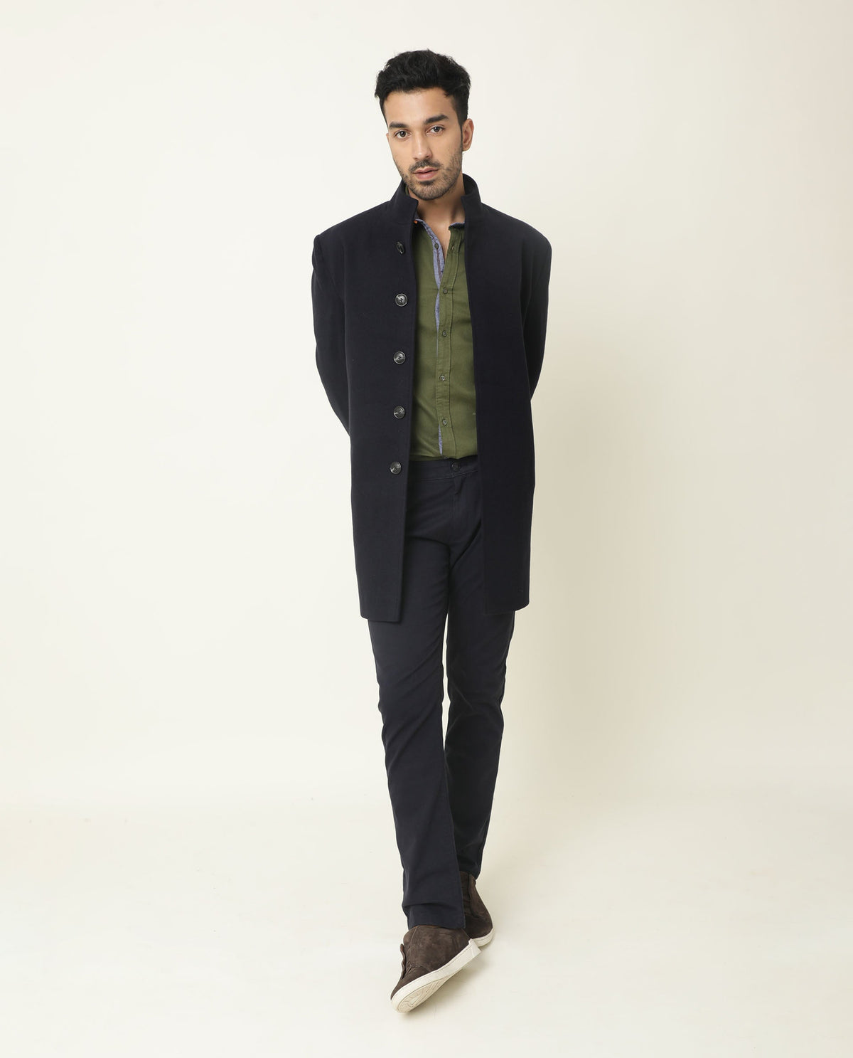 RARE RABBIT MENS MOND GREEN SHIRT COTTON FABRIC SLIM FIT REGULAR COLLAR FULL SLEEVE