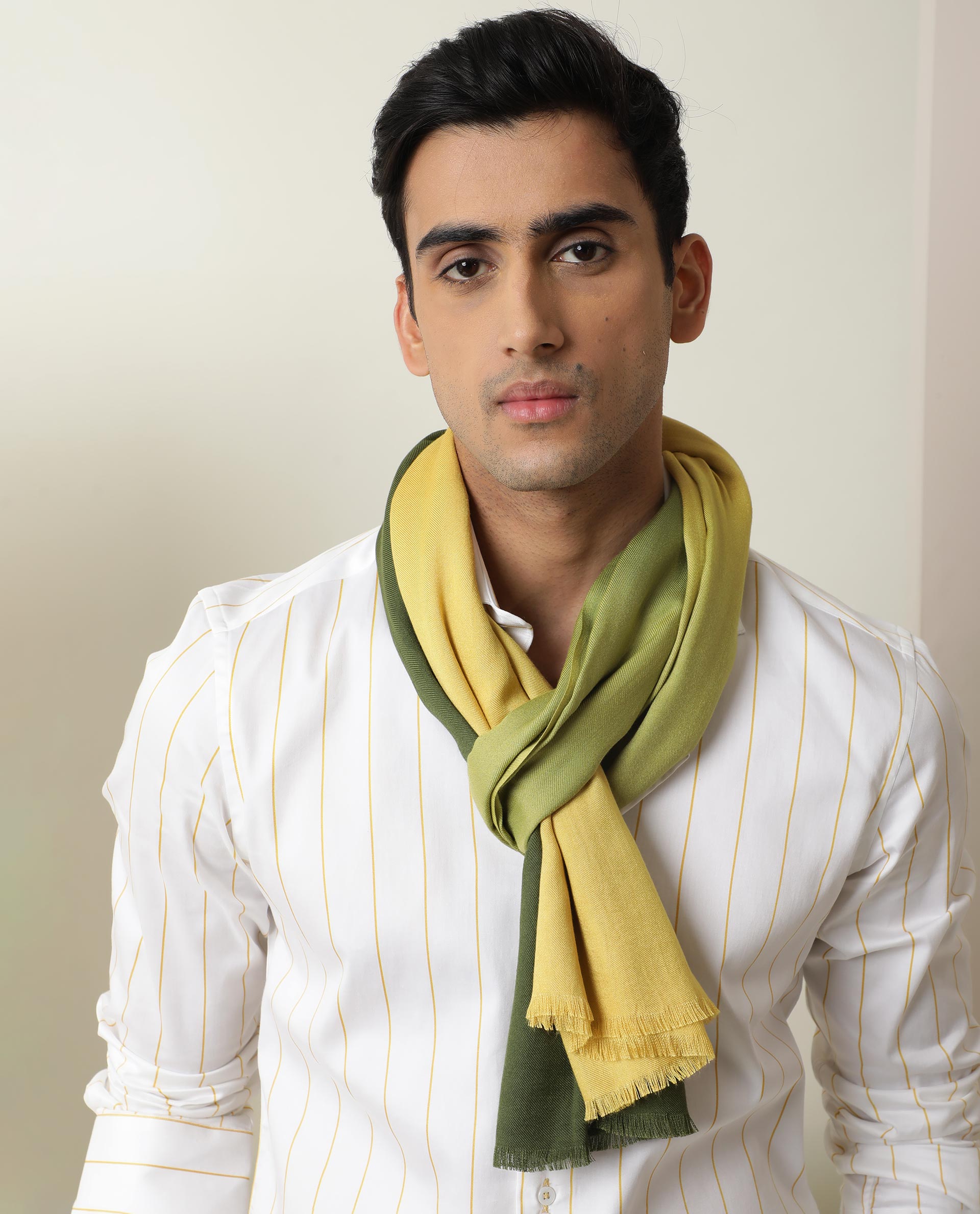 Rare Rabbit Men's Breom Mustard Ombre Scarf