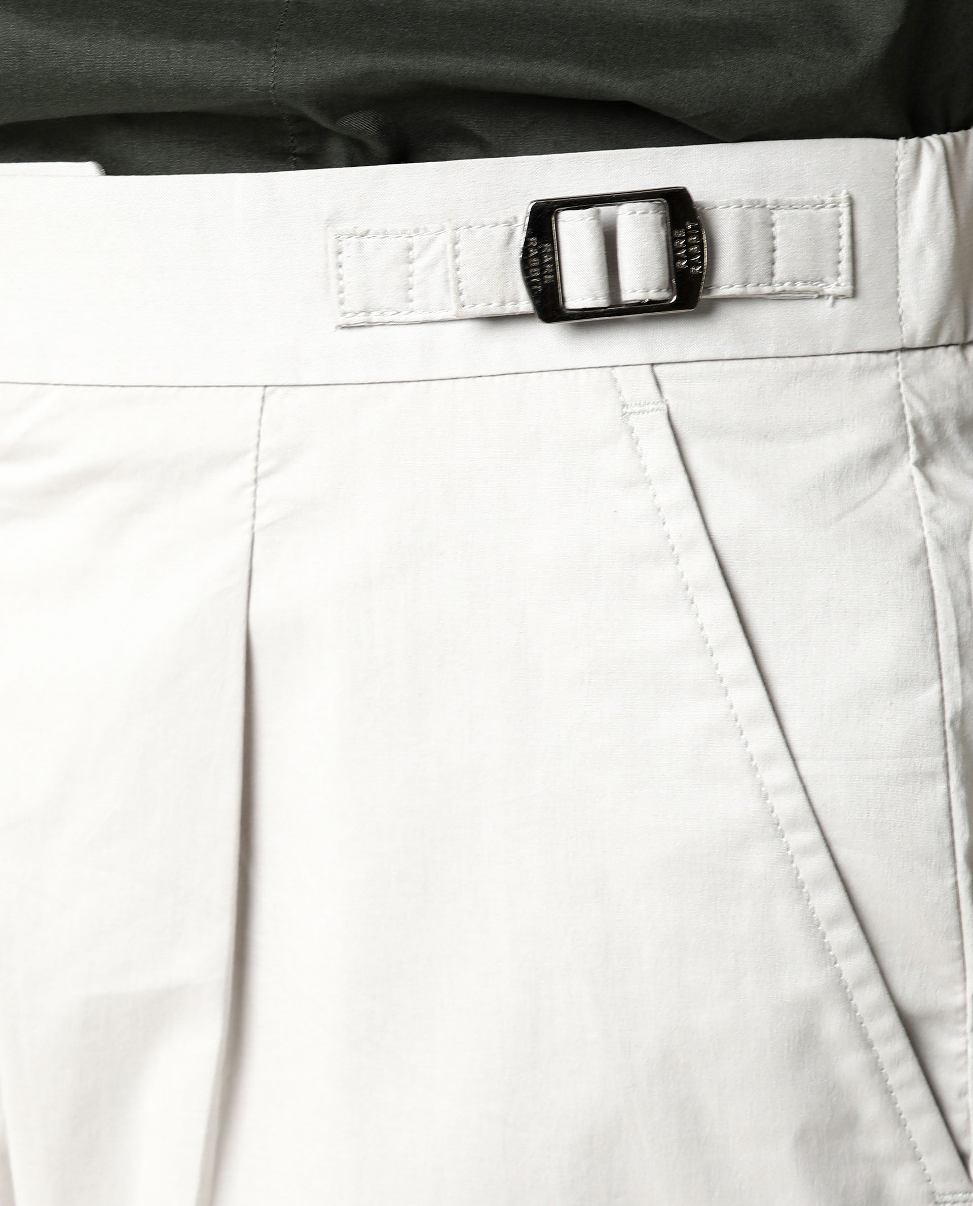 Rare Rabbit Men's Osaka Beige Slim Fit Mid Rise Waist Button & Zip Closure Shorts