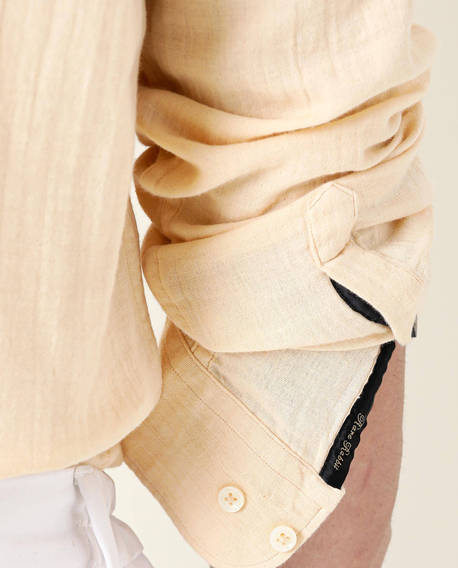 Rare Rabbit Men's Layers Beige Cotton Double Layer Seer Sucker Fabric Full Sleeves Solid Shirt