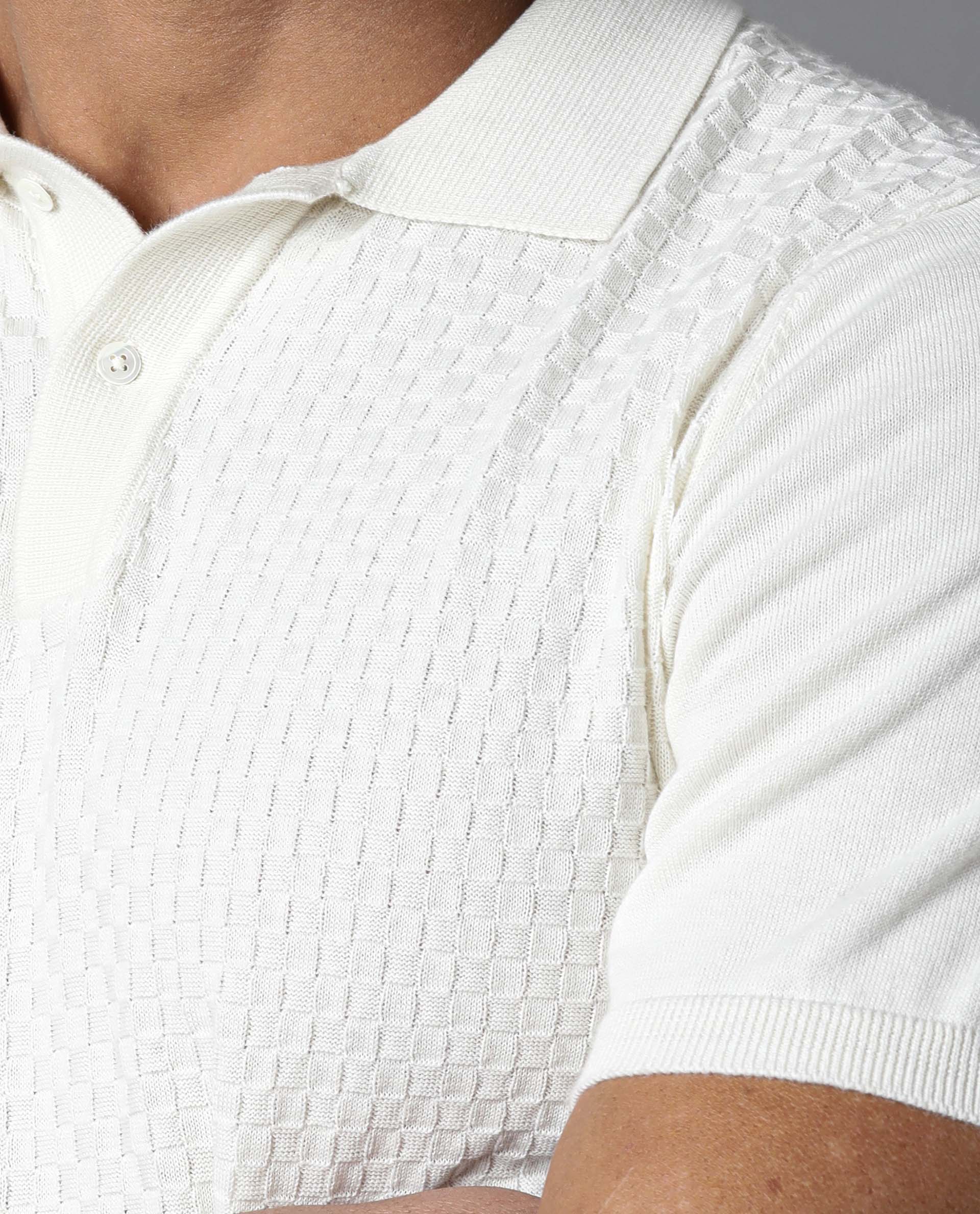 RARE RABBIT NOVVA PRIMARY OFFWHITE POLO COTTON FABRIC SHORT SLEEVE POLO COLLAR SLIM FIT