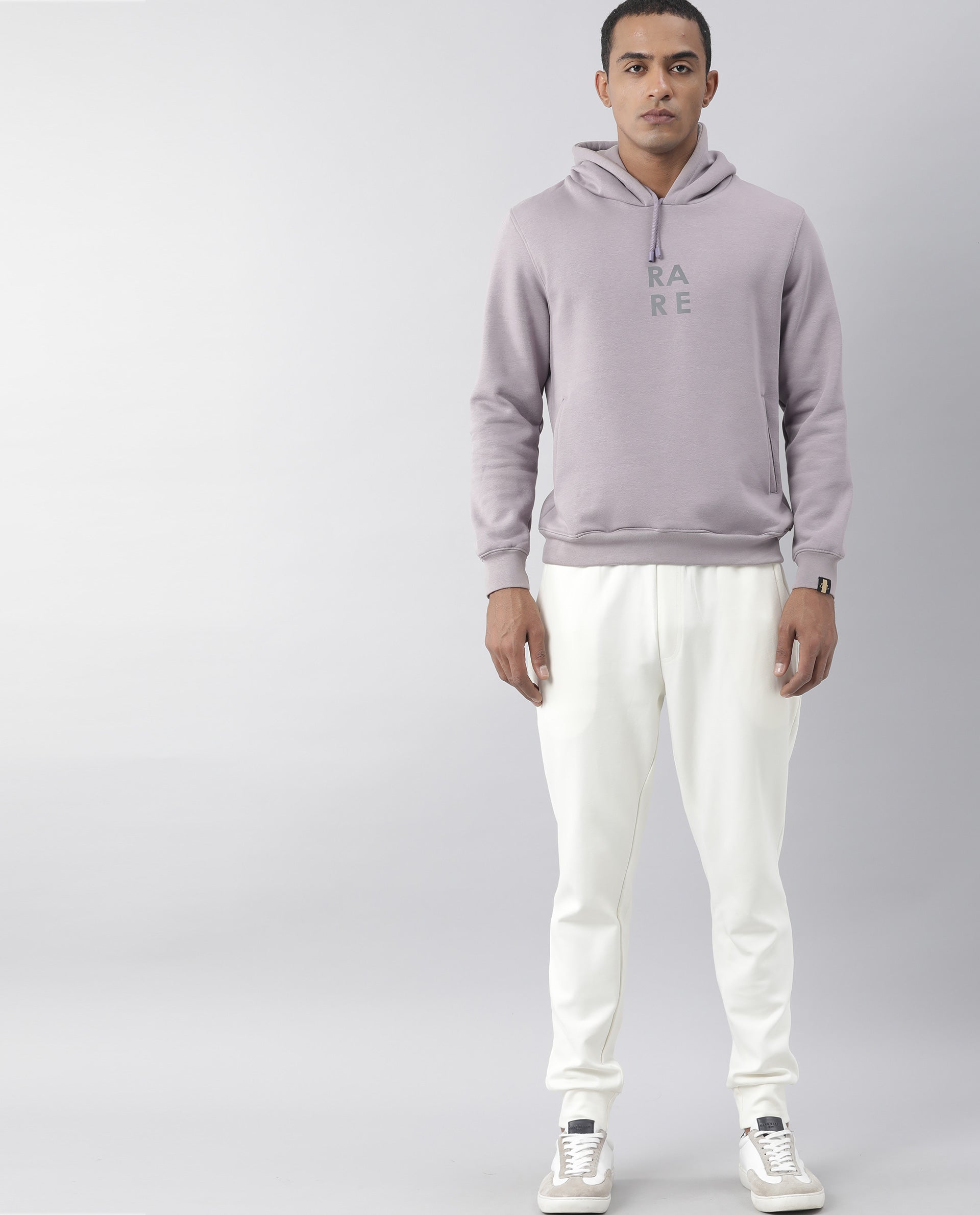 RARE RABBIT LOGGS PRIMARY PURPLE SWEATSHIRT COTTON POLY FABRIC FULL SLEEVE HOODIE SLIM FIT