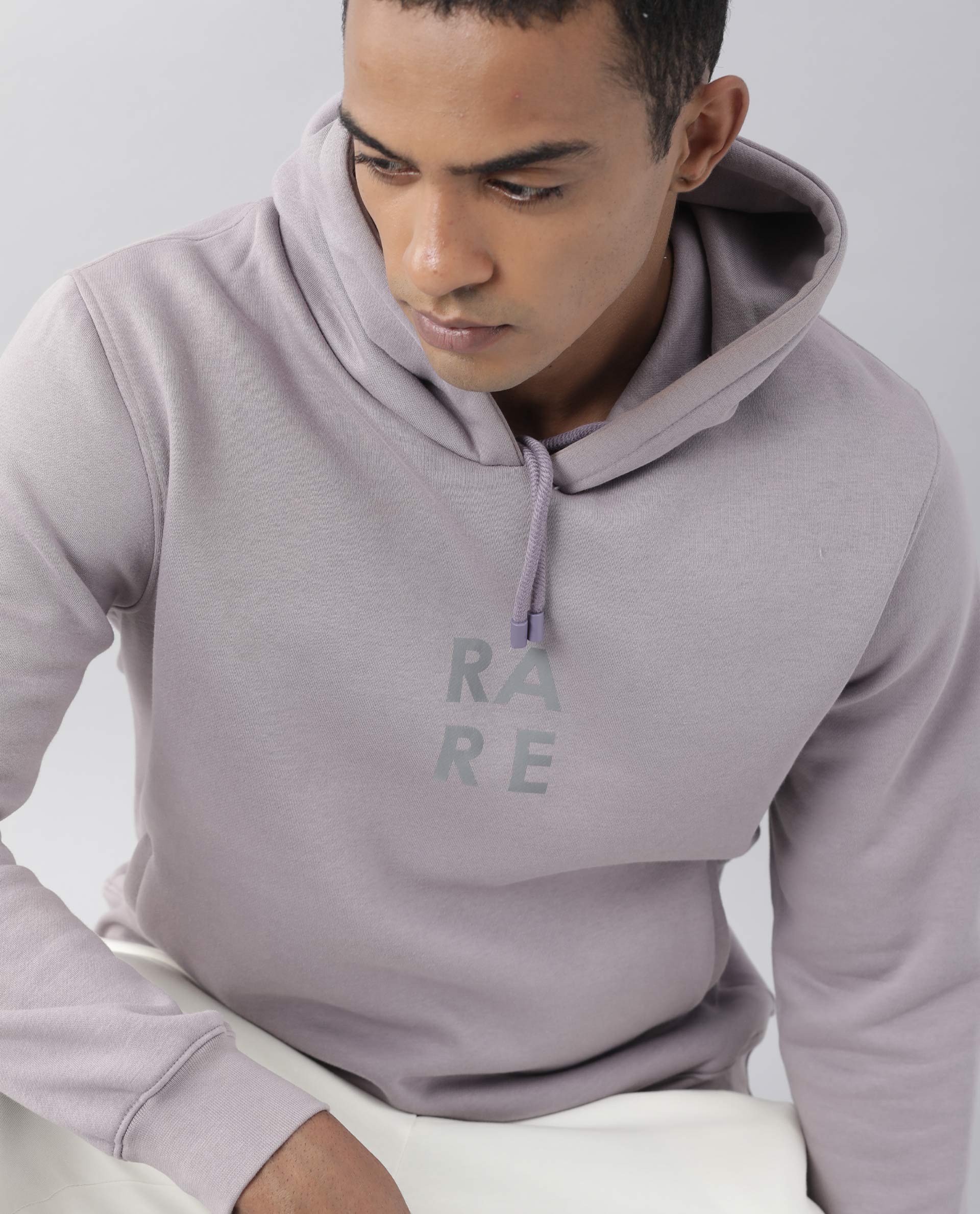 RARE RABBIT LOGGS PRIMARY PURPLE SWEATSHIRT COTTON POLY FABRIC FULL SLEEVE HOODIE SLIM FIT