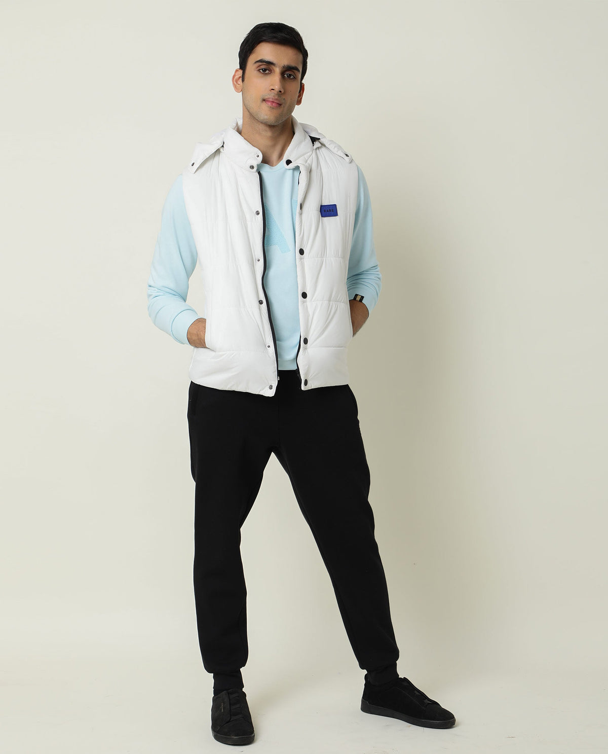 RARE RABBIT MEN'S NORMAN PASTEL BLUE SWEATSHIRT COTTON POLYESTER FABRIC CREW NECK FULL SLEEVES SLIM FIT