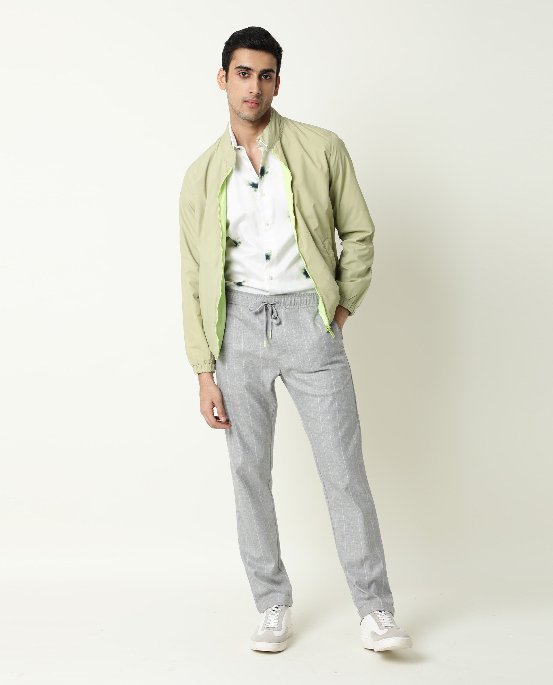 Rare Rabbit Men's Lara Off White Cotton Fabric Floral Print Half Sleeves Shirt