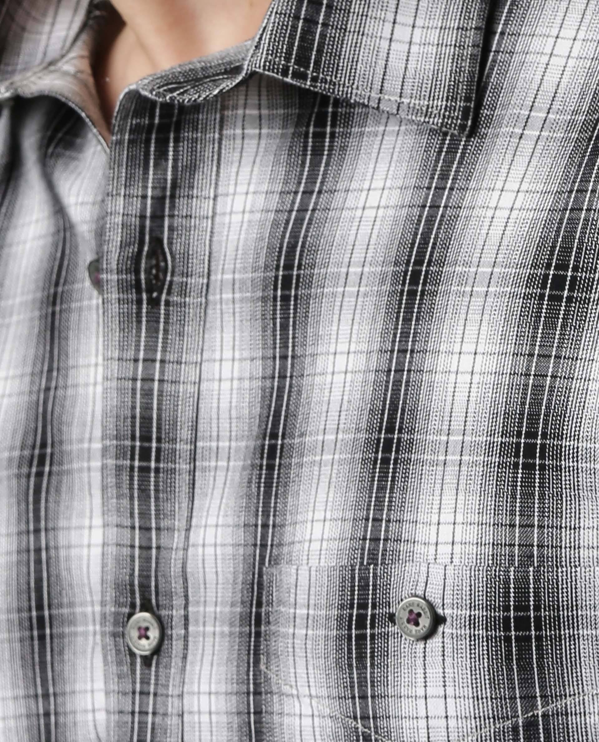 RARE RABBIT MEN'S BASS WHITE SHIRT FULL SLEEVES CHECKS SLIM FIT