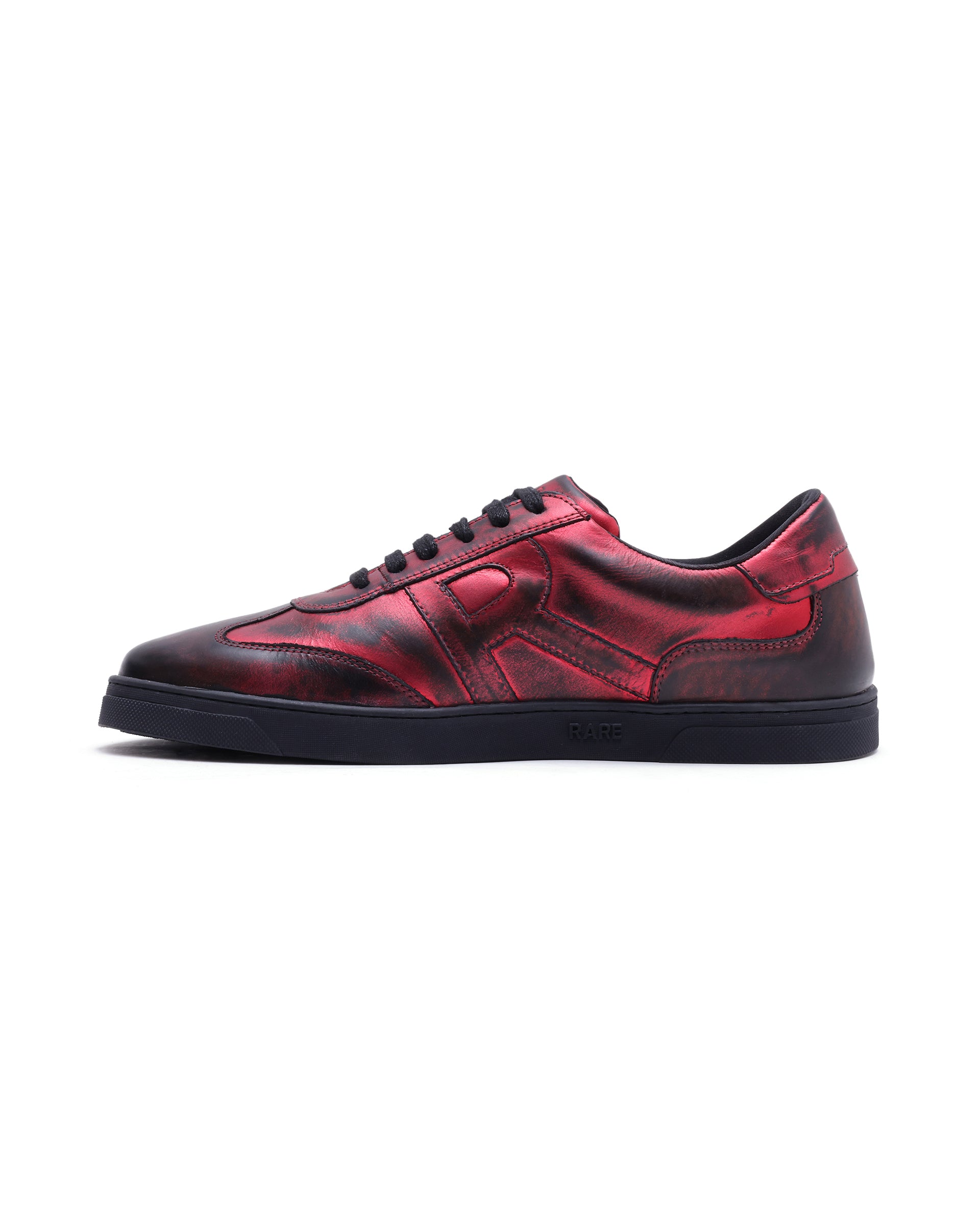 Rare Rabbit Men Mercure Metallic Red Lace-Up Closure Shoes