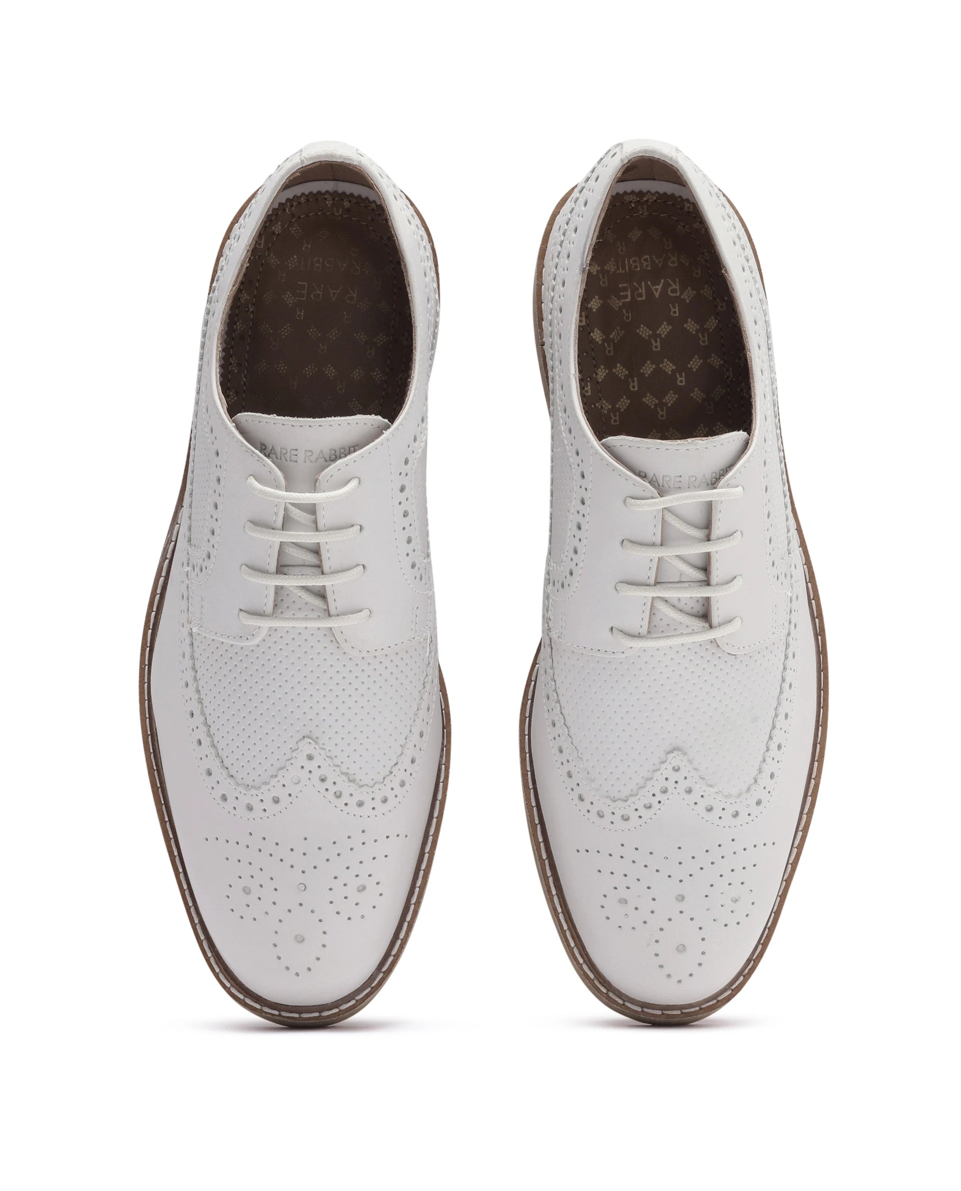Rare Rabbit Men Brox Ivory Lace-Up Shoes