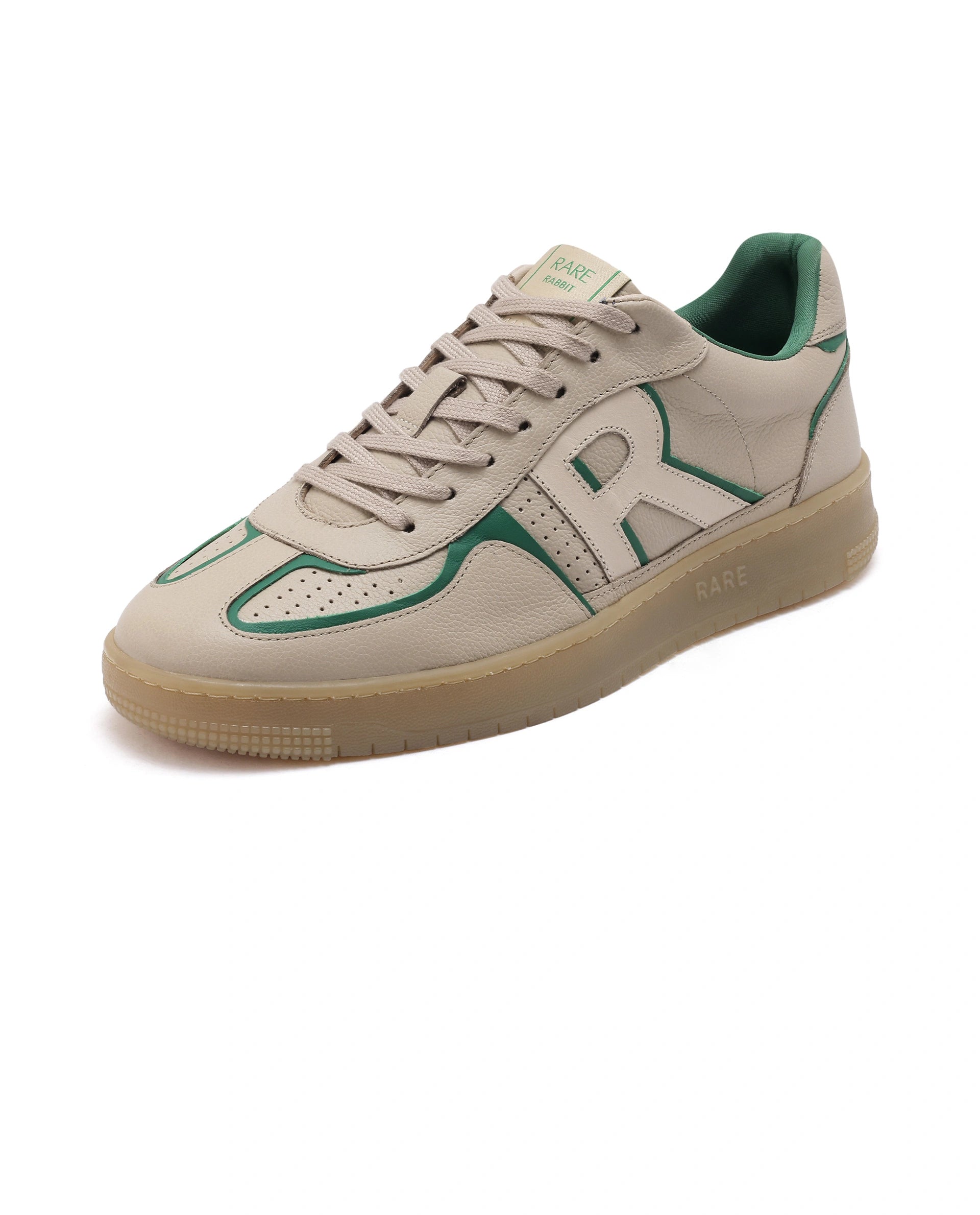 Rare Rabbit Men Ascend Beige Dual Tone Genuine Leather Lace-Up Low Top Sneaker Shoes