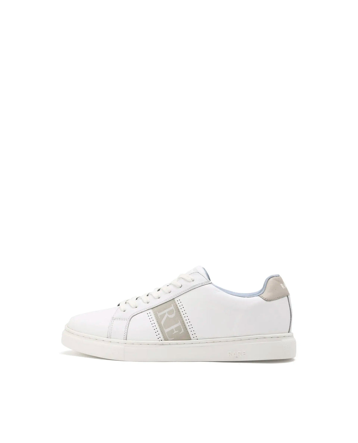 Rare Rabbit Men's Galileo White Round Toe Statement Branding Smart Casual Sneaker Shoes