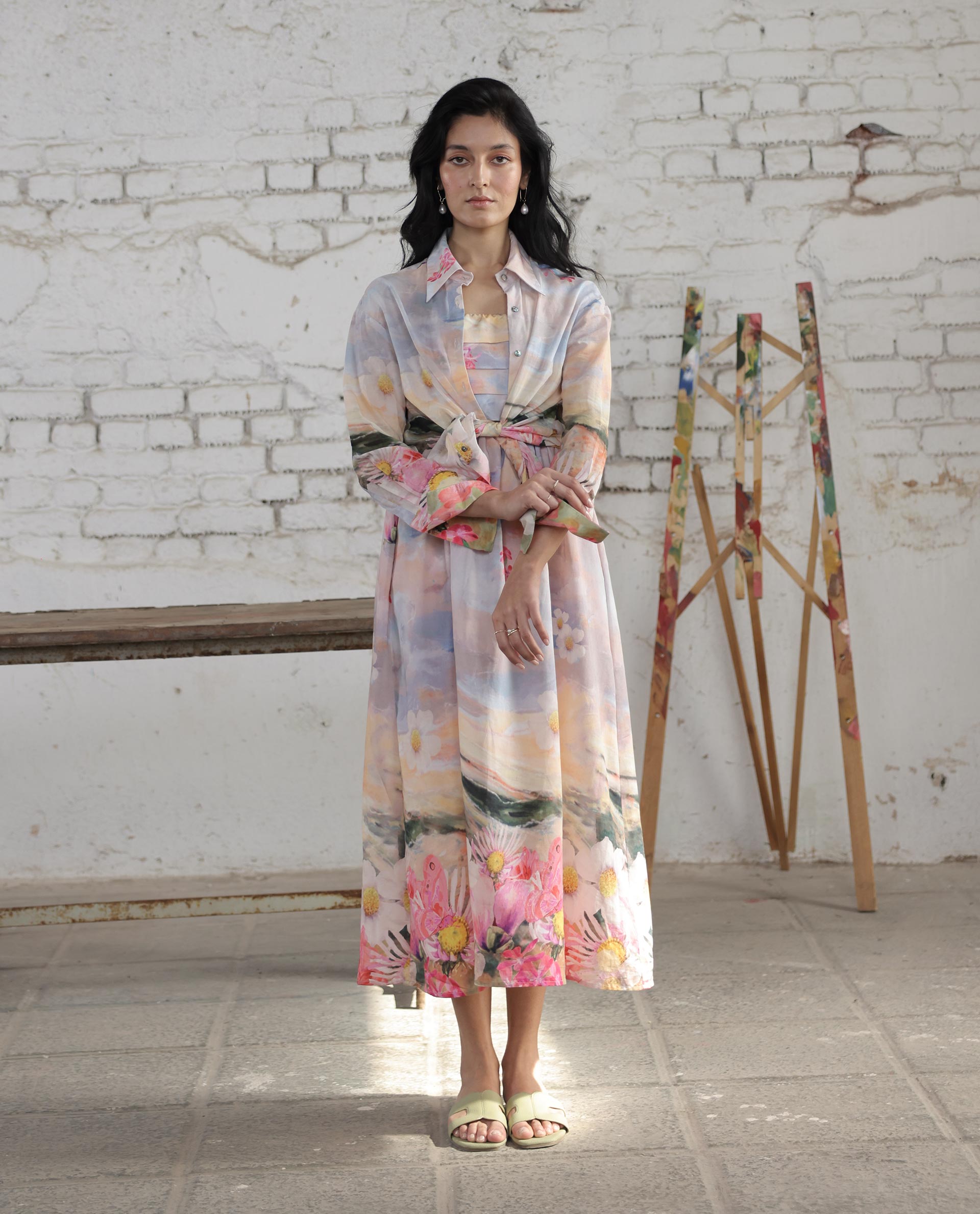 Rareism Womens Heidi Multi Dress Off Shoulder Print