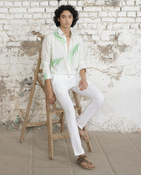 Dressing White Shirt Green Pants Leather Stock Photo 160442852 |  Shutterstock