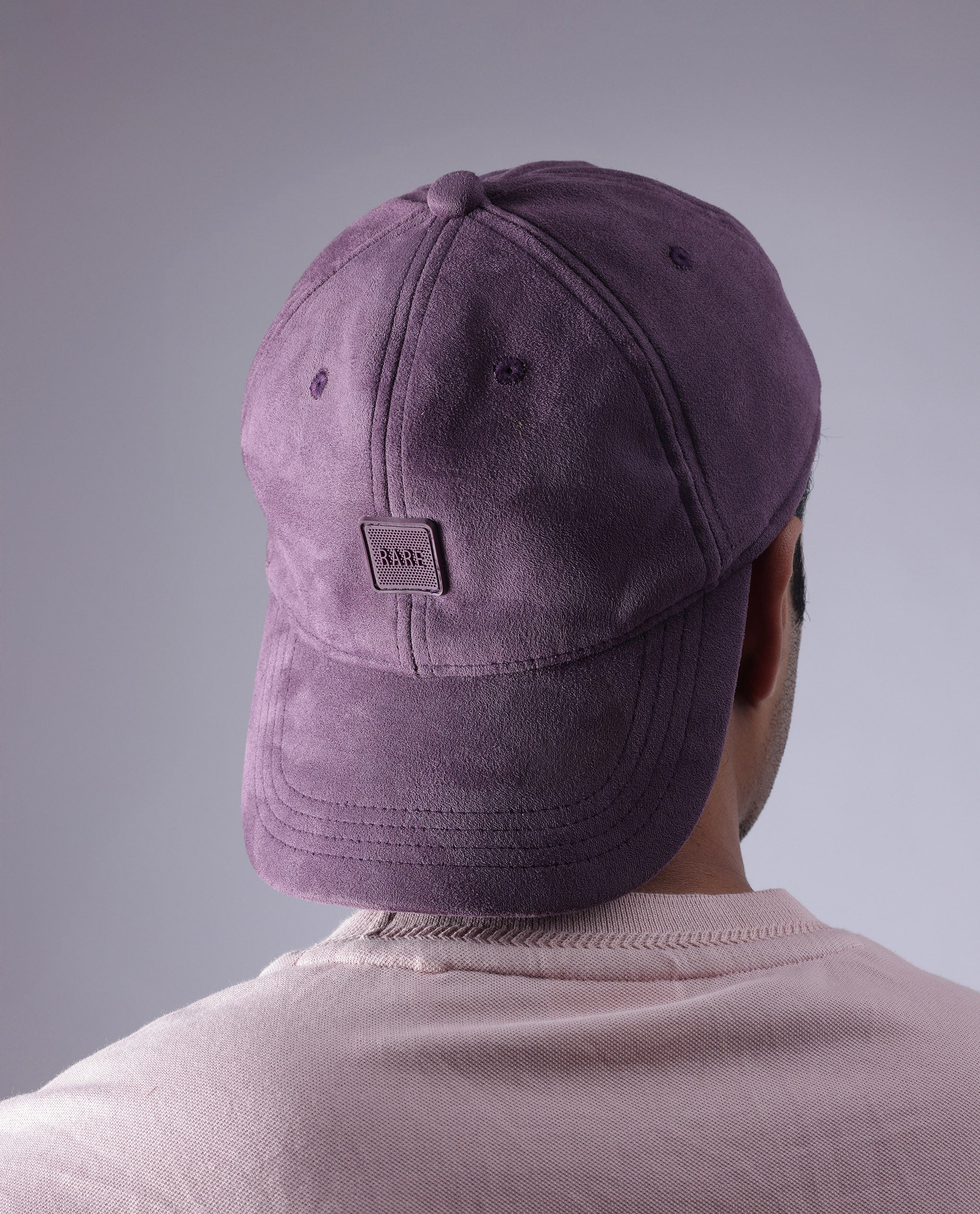 Rare Rabbit Men Bolem Purple Monotone Color Silicone Badge Branding Cap